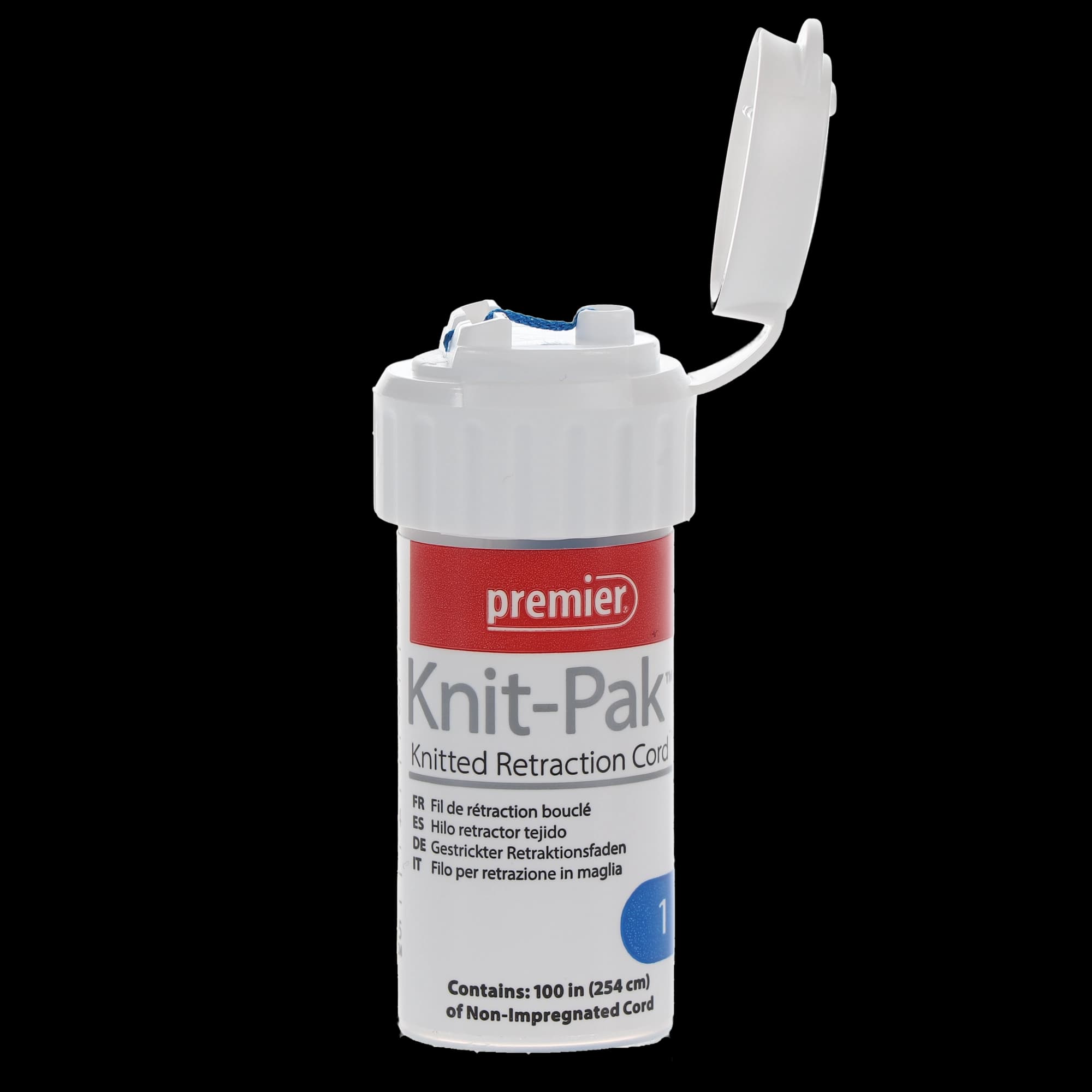 Knit-Pak Knitted Gingival Retraction Cord, Plain, Non-Impregnated, Size #1, Blue, 100", 1/Pk, 9007554 thumbnail 6