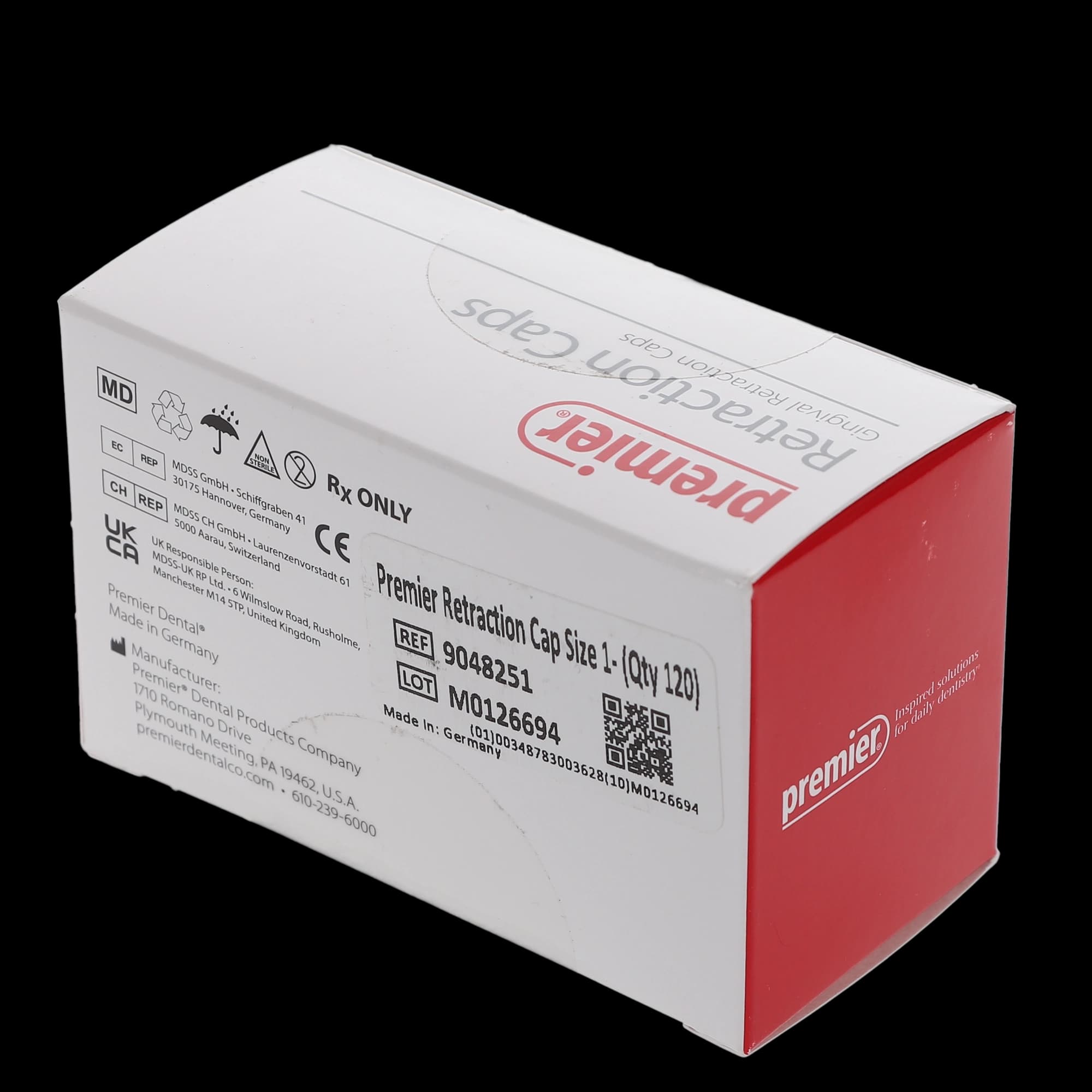 Premier Traxodent Retraction Caps, Size #1 Small, Anatomic Formed Cotton, 120/Pk, 9048251 thumbnail 5
