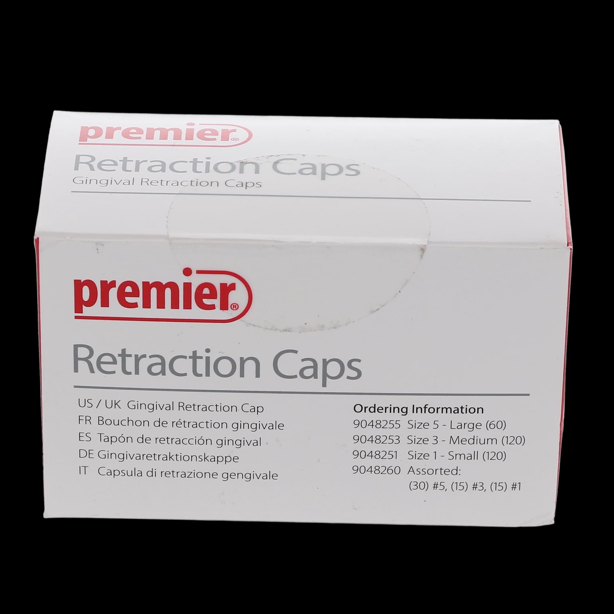 Premier Traxodent Retraction Caps, Size #1 Small, Anatomic Formed Cotton, 120/Pk, 9048251 thumbnail 6