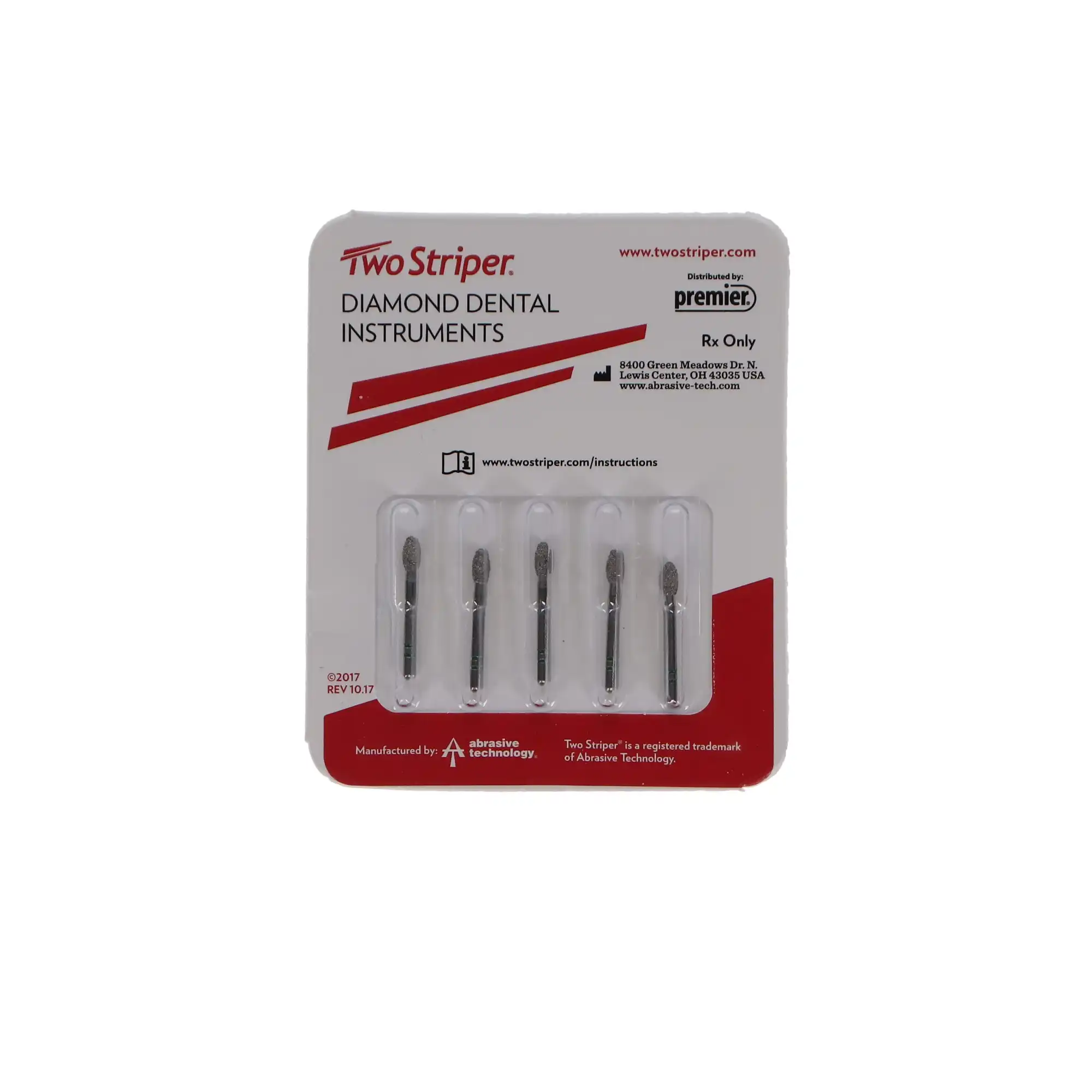 Two Striper Diamond Bur, FG, KS System Egg, #287.4, 2.3 mm, Coarse, Green, 5/Pk, 2015981 thumbnail 5