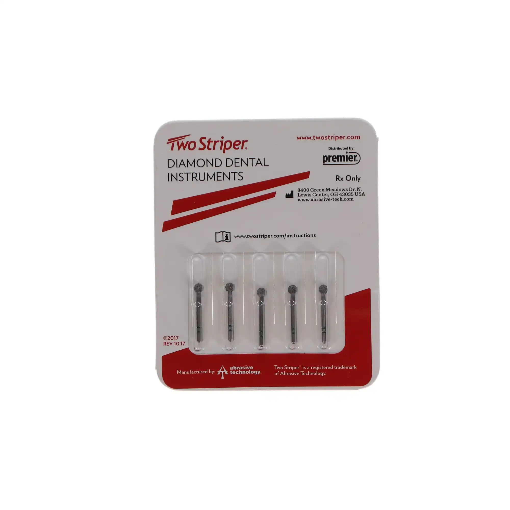 Two Striper Diamond Burs, FG, Round, #135, 2.6 mm, Coarse, Green, 5/Pk, 2015007 thumbnail 5