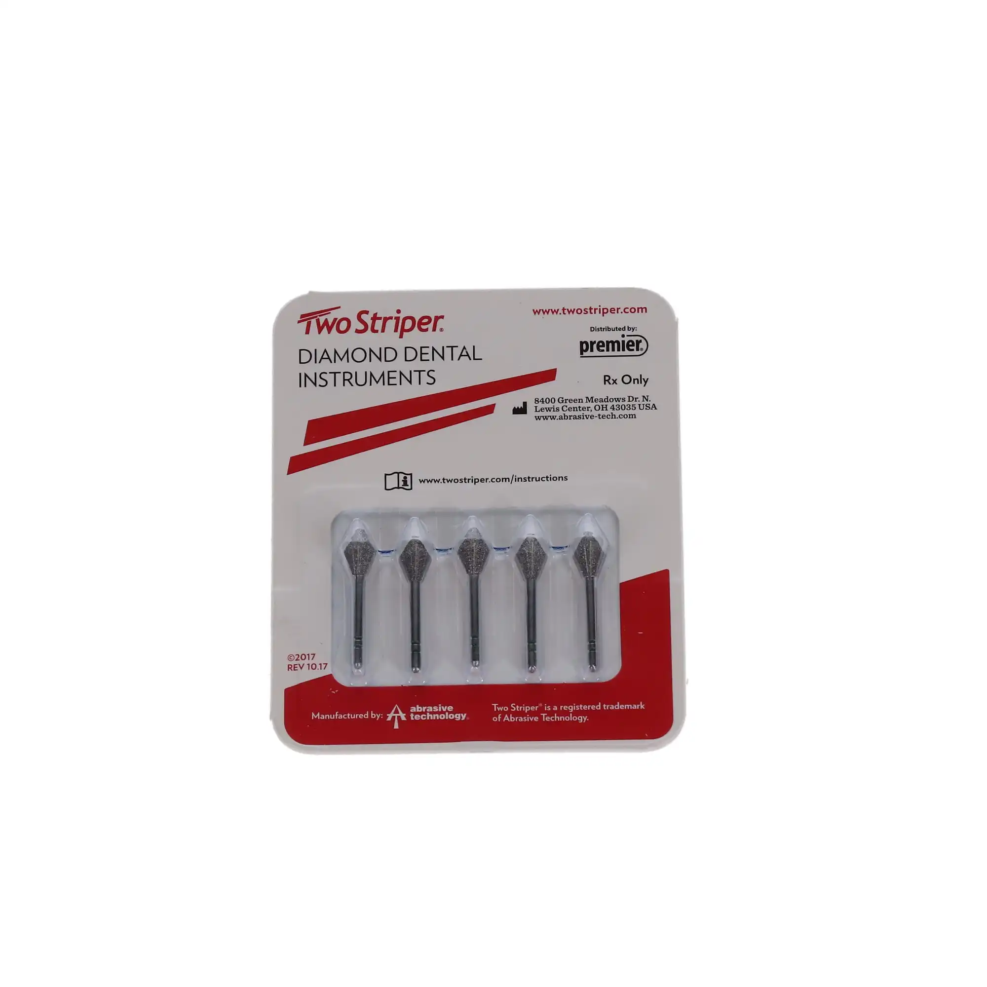 Two Striper Diamond Bur, FG, Barrel, #240, Coarse, Green, 4.8 mm Major/1.2 mm Minor Diameter, 5/Pk, 2015077 thumbnail 5