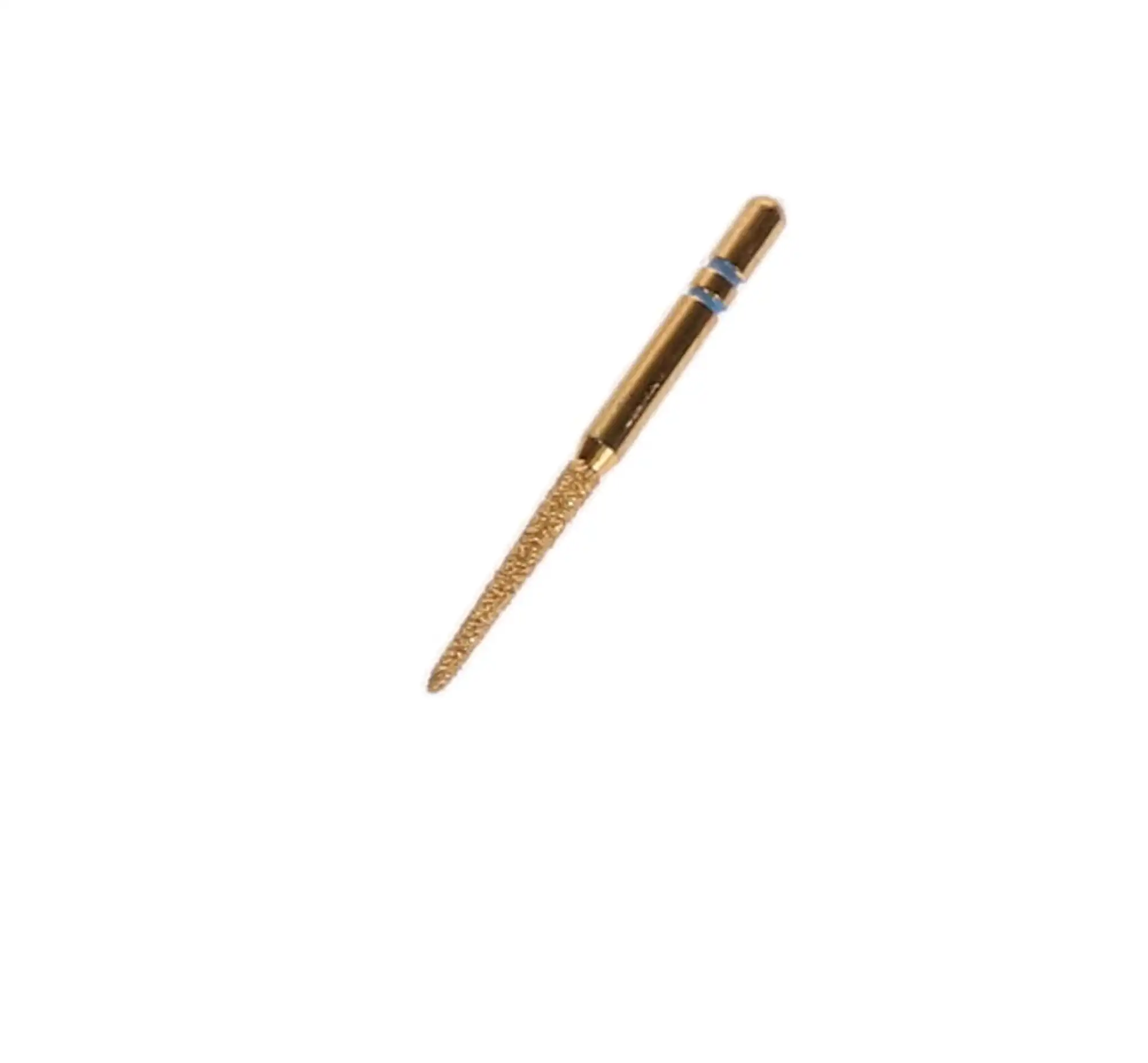 Two Striper Gold-Plated Diamond Bur, FG, Curettage, 252.SC, 1.8 mm Major/0.4 mm Minor Diameter, 10 mm Length, Medium Grit, Blue, 5/Pk, 2015607 thumbnail 2