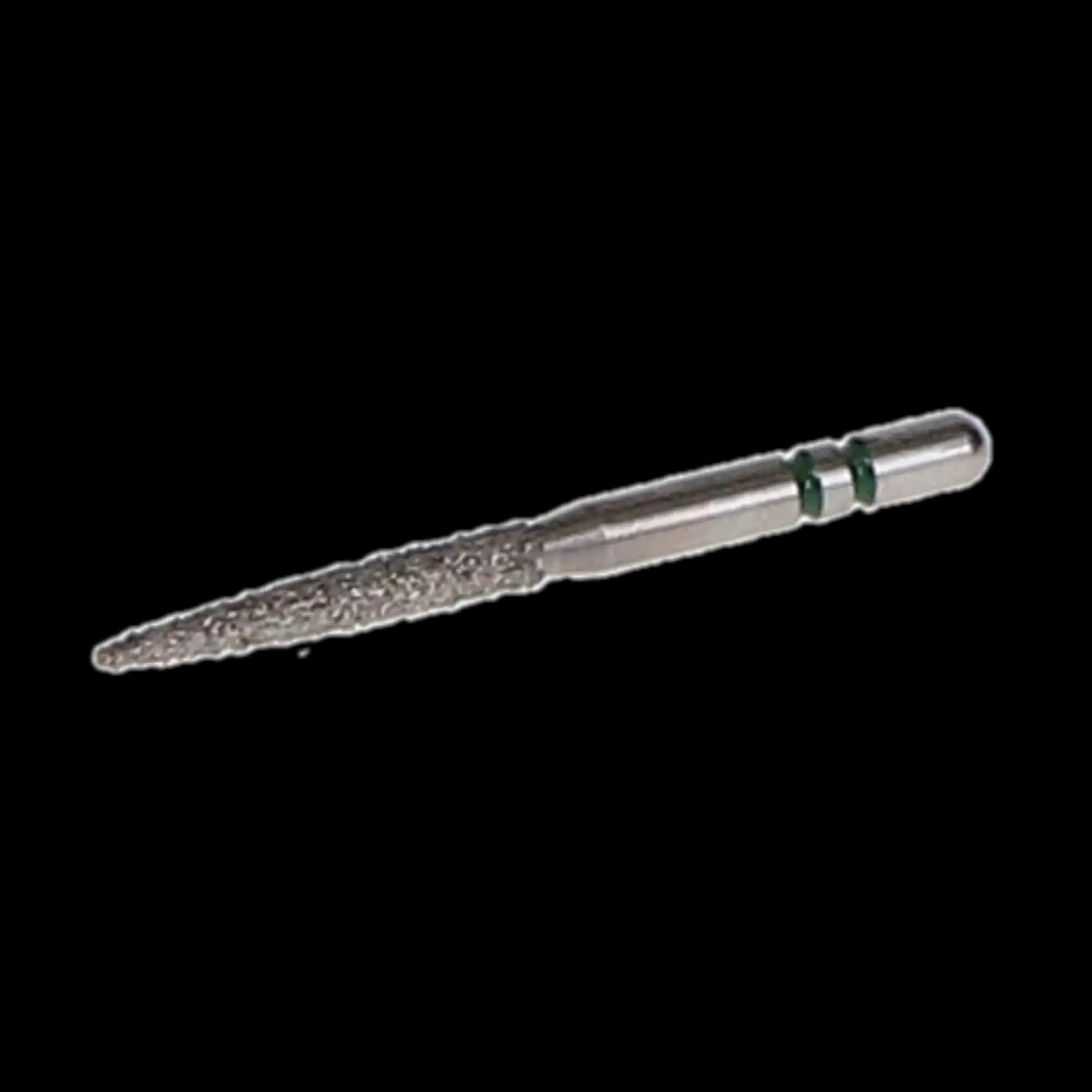 Two Striper Diamond Burs, FG, Flame, 260.10C, 1.4 mm Major/0.5 mm Minor Diameter, 10 mm Length, Coarse, Green, 5/Pk, 2015125 thumbnail 3