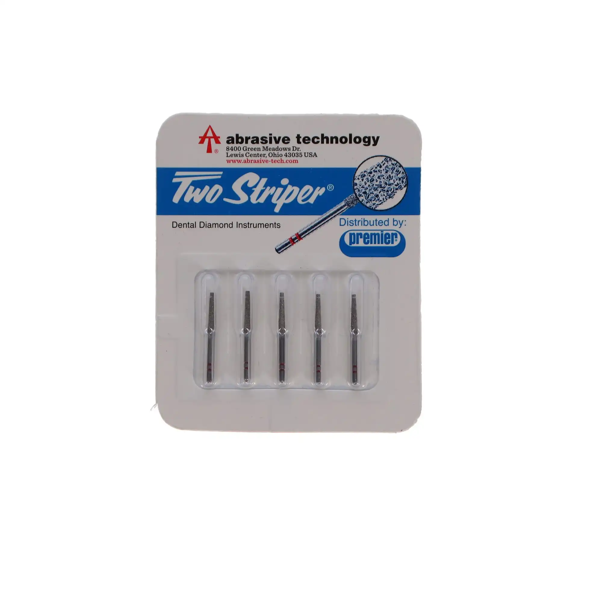 Two Striper Diamond Bur, FG, Flat-End Taper, 703.10F, 1.8 mm Major/1.1 mm Minor Diameter, Fine, Red, 5/Pk, 2015377 thumbnail 5
