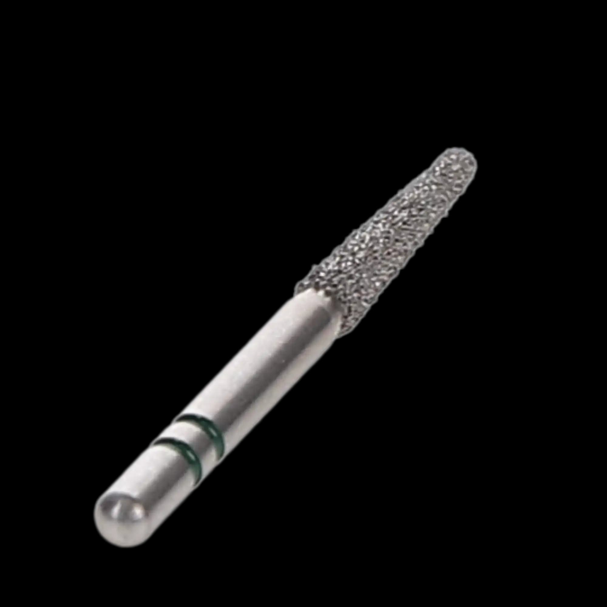 Two Striper Diamond Bur, FG, Round-End Taper, #767.8C, 1.8 mm Major/1.0 mm Minor Diameter, 8 mm Length, Coarse, Green, 5/Pk, 2015454 thumbnail 3