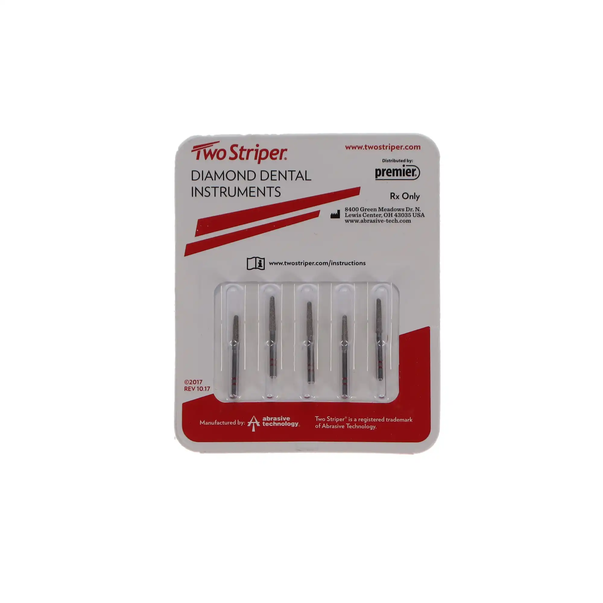 Two Striper Diamond Bur, FG, Round-End Taper, 770.8F, Fine, Red, 1.8 mm Major/1.3 mm Minor Diameter, 8 mm Head Length, 5/Pk, 2015487 thumbnail 5