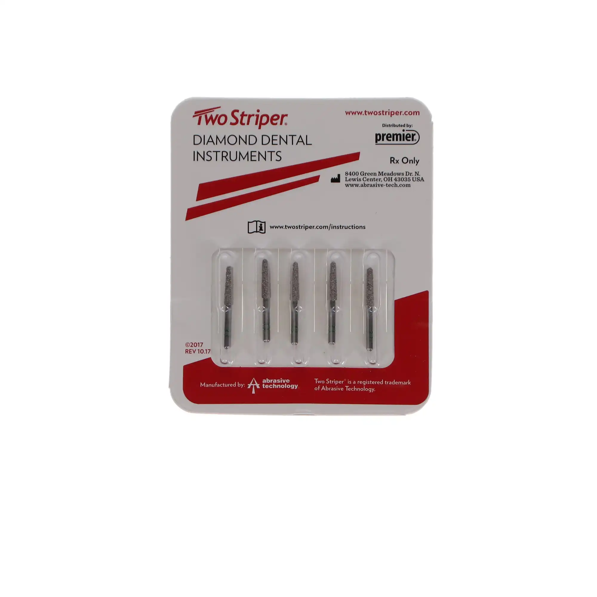 Two Striper Diamond Bur, FG, Round-End Taper, #780.9C, Coarse, Green, 2.1 mm Major/1.4 mm Minor Diameter, 9.0 mm Length, 5/Pk, 2015467 thumbnail 5