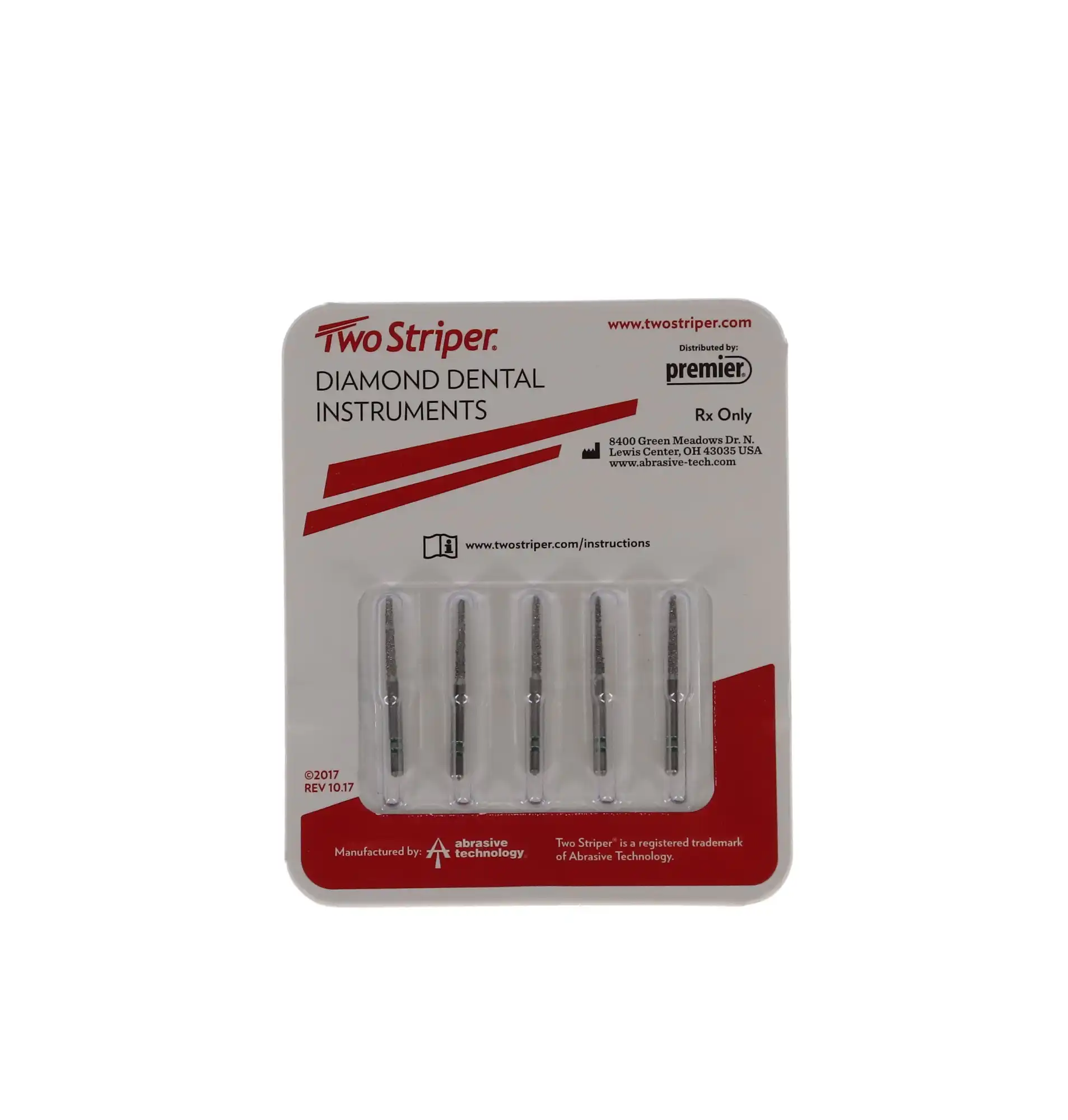 Two Striper Diamond Bur, FG, Round-End Taper, #781.10C, 1.3 mm Major/0.8 mm Minor Diameter, 10 mm Length, Coarse, Green, 5/Pk, 2015466 thumbnail 5