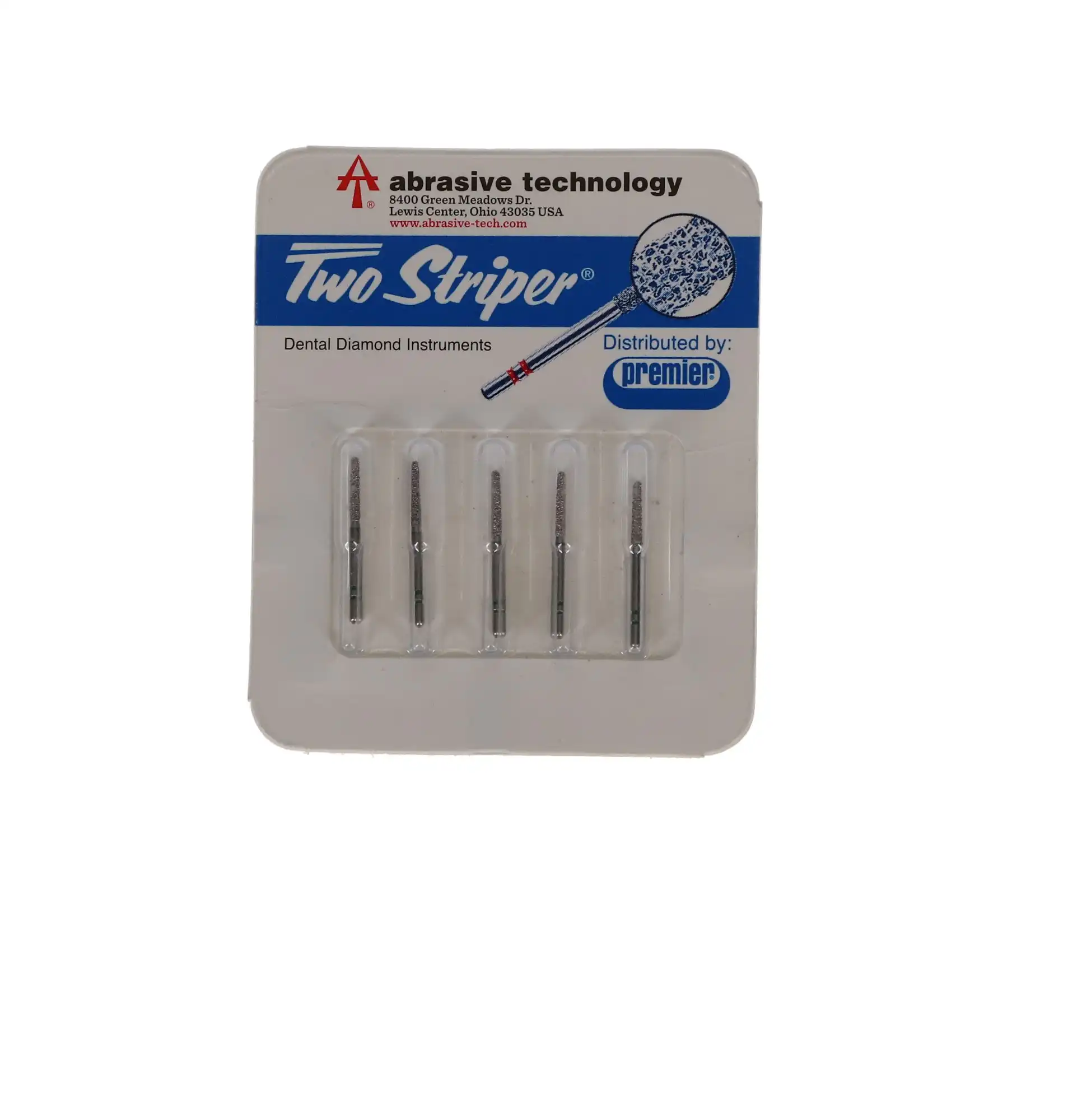 Two Striper Diamond Bur, FG, Round-End Taper, #782.8C, 1.5 mm Major/1.1 mm Minor Diameter, 8 mm Head Length, Coarse, Green, 5/Pk, 2015424 thumbnail 5
