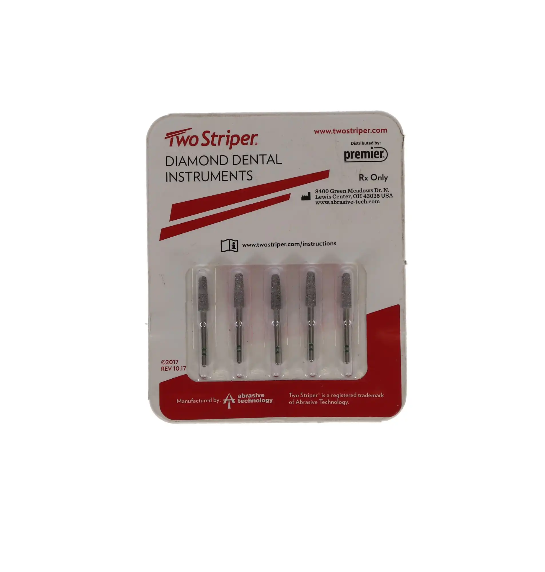 Two Striper Diamond Bur, FG, Round-End Taper, #790.8C, Coarse, Green, 2.6 mm Major/2.0 mm Minor Diameter, 8 mm Length, 5/Pk, 2015471 thumbnail 5