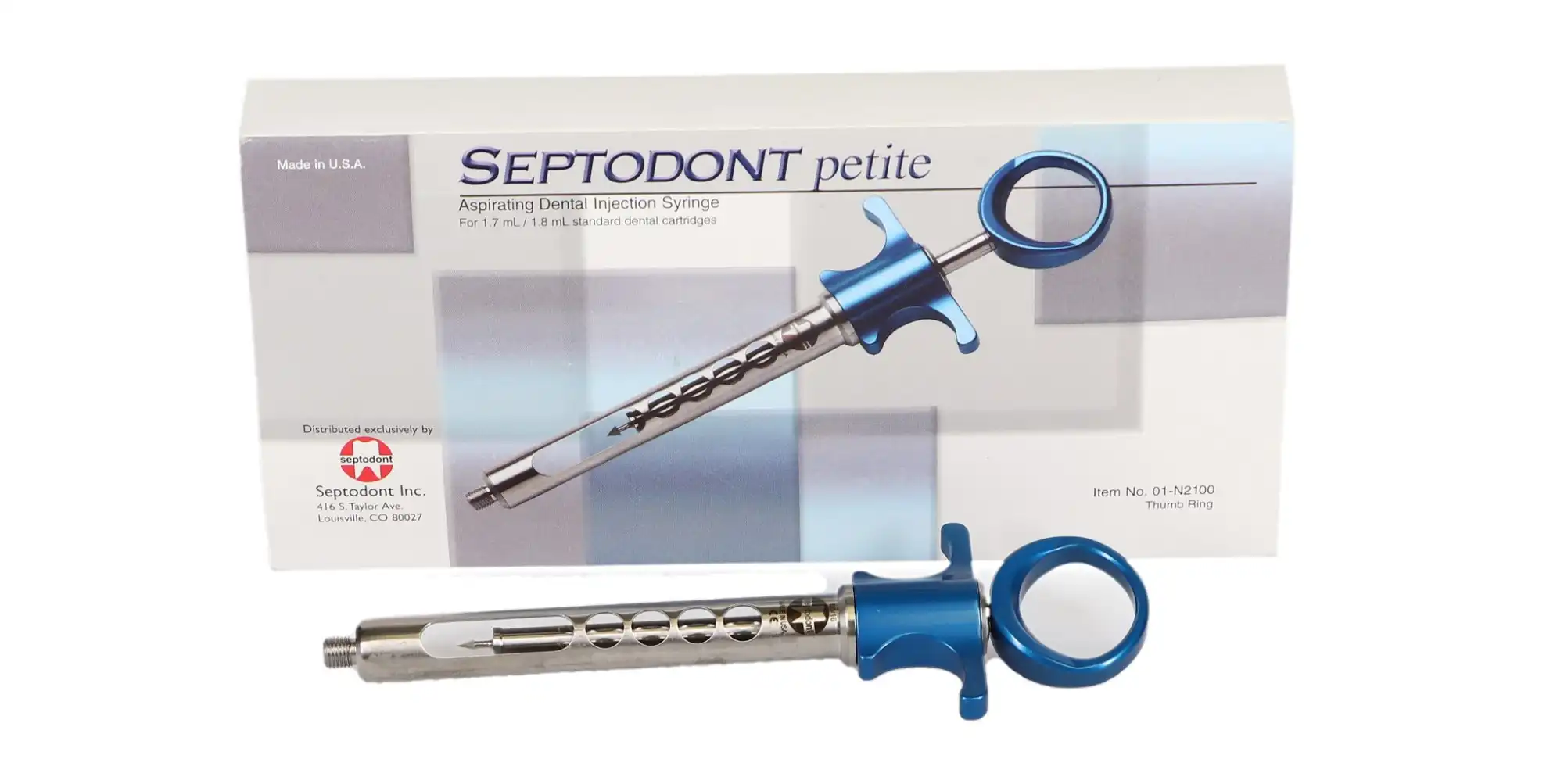Septodont Petite Aspirating Syringe, Blue, 1.7/1.8 mL Cartridge, 1/Pk, 01-N2100 thumbnail 7