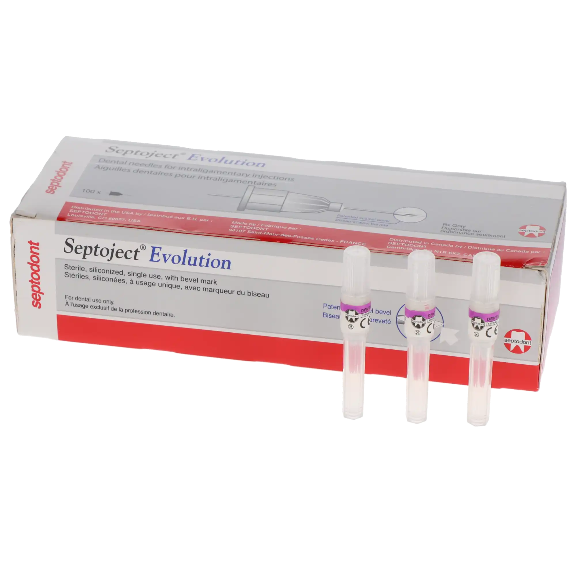 Septoject Evolution Dental Infiltration Needles, 30 Gauge, Extra Short, 9 mm, Purple, Plastic Hub, 100/Box, 01N1650 thumbnail 2