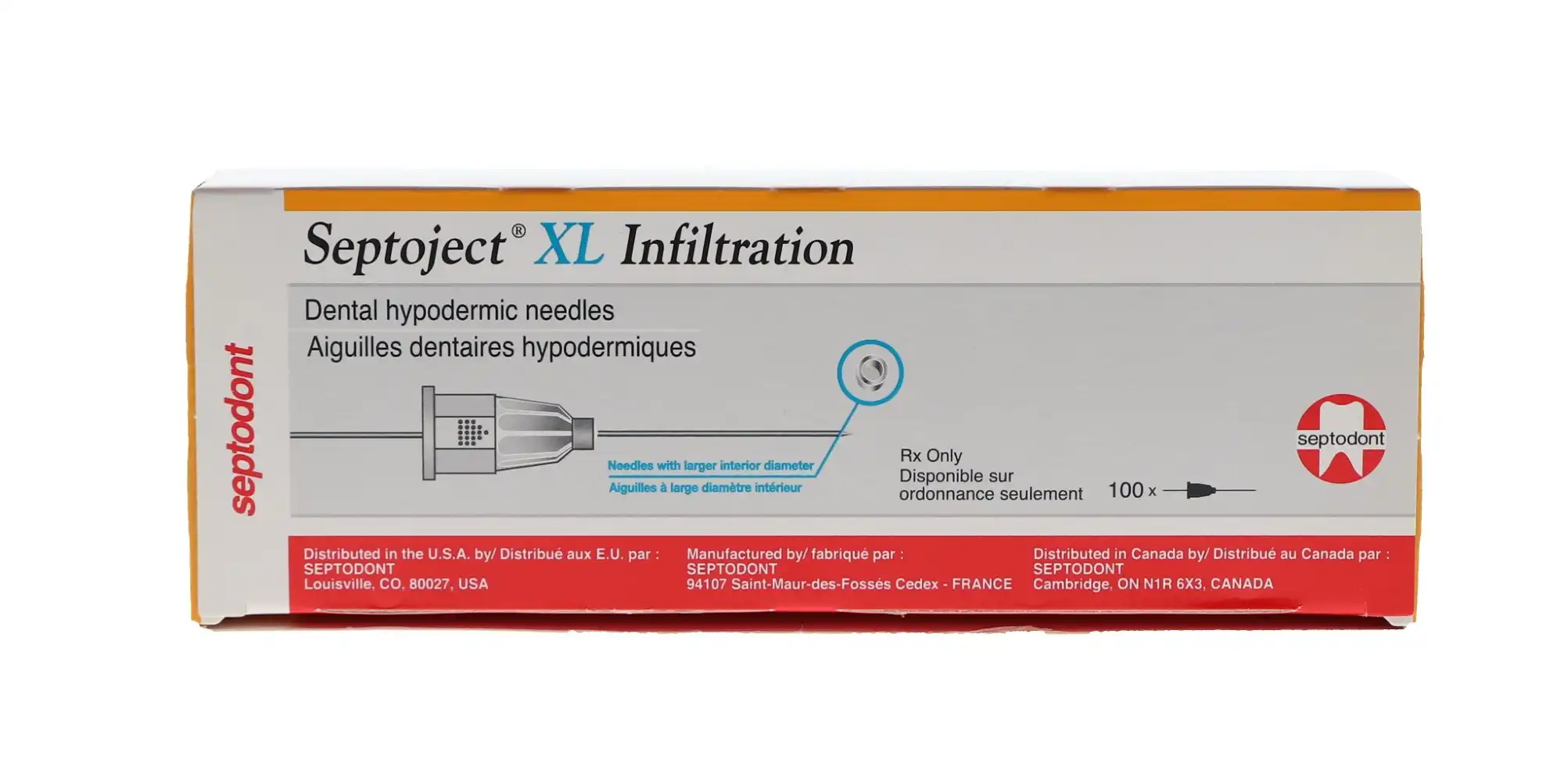 Septoject XL Infiltration Dental Needles, 27 Gauge, Short (25mm), Sterile, Disposable, 100/Box, 01-N1500 thumbnail 12