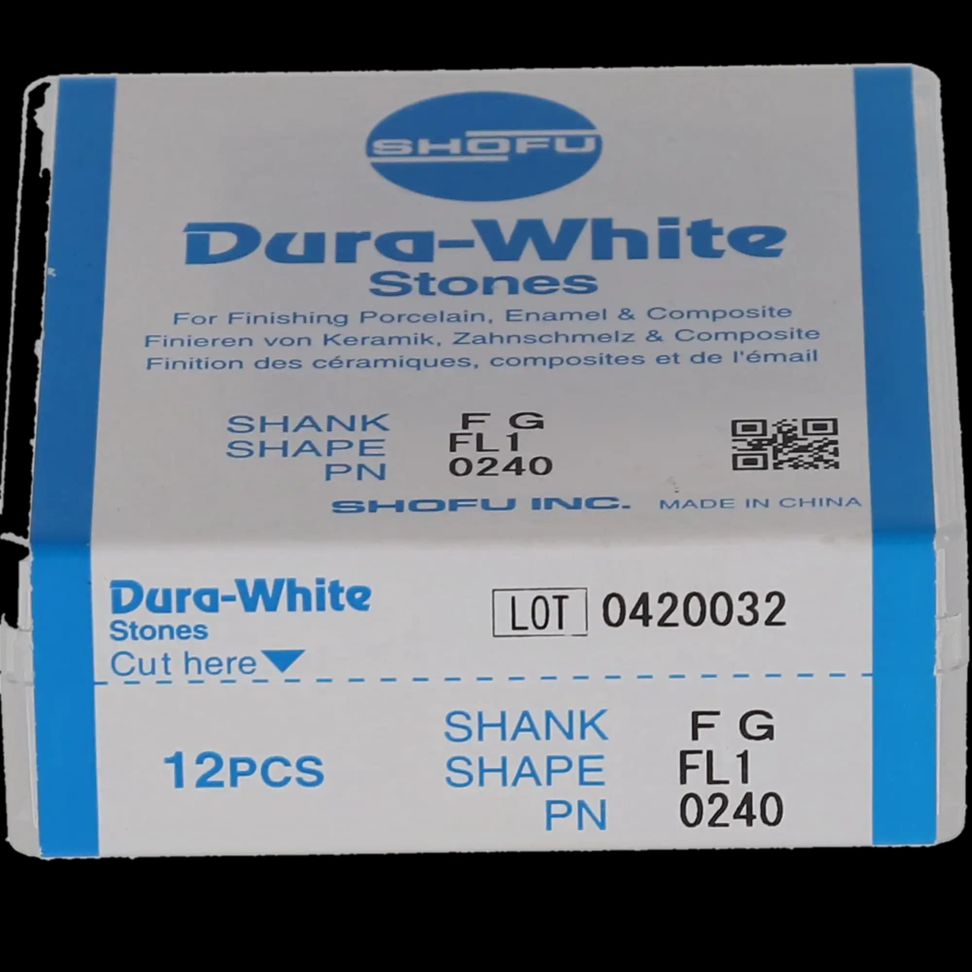 Shofu Dura-White Stones, FG (Friction Grip), Flame FL1, White, 12/Pk, 0240 thumbnail 8