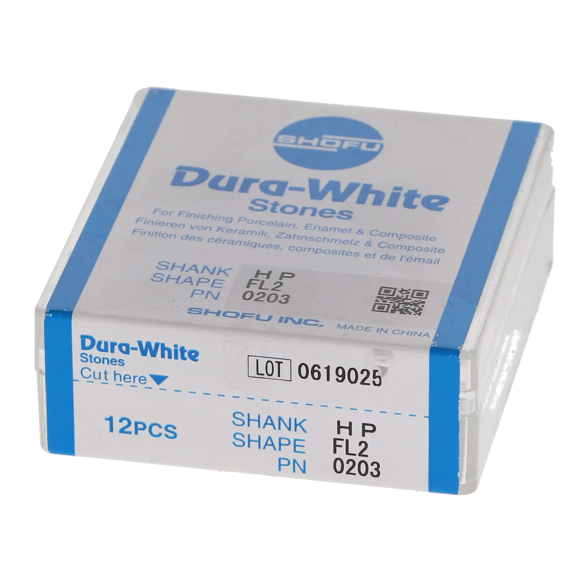 Dura-White Stones, HP, Flame FL2, White, Aluminum Oxide, 12/Pk, 0203 thumbnail 8