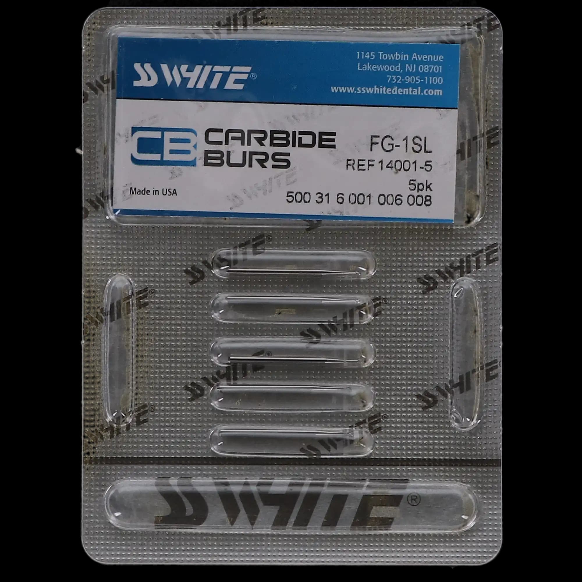 SS White Surgical Length Round Carbide Bur, FGSL, #1, 1.0 mm, 5/Pk, 14001-5 thumbnail 5