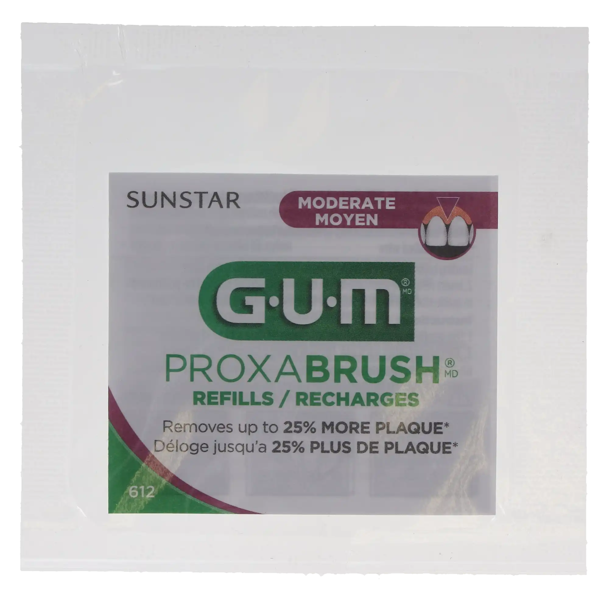 GUM Go-Betweens Proxabrush Refills, Moderate, Tapered, 18 x 2/Box, 612PQA thumbnail 3