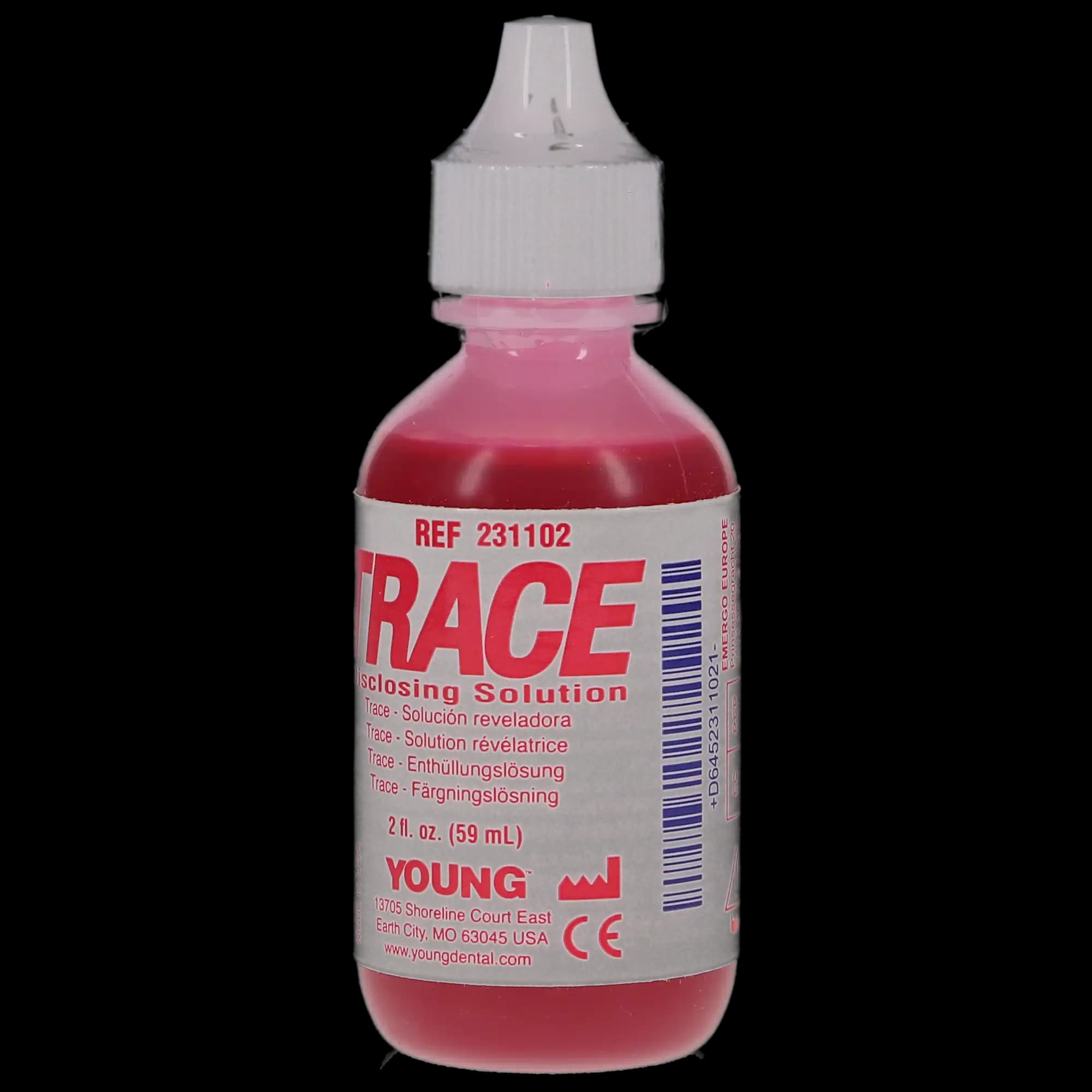 Young Dental Trace Disclosing Solution, Liquid, 2 oz Bottle, Red, 1/Pk, 231102 thumbnail 2