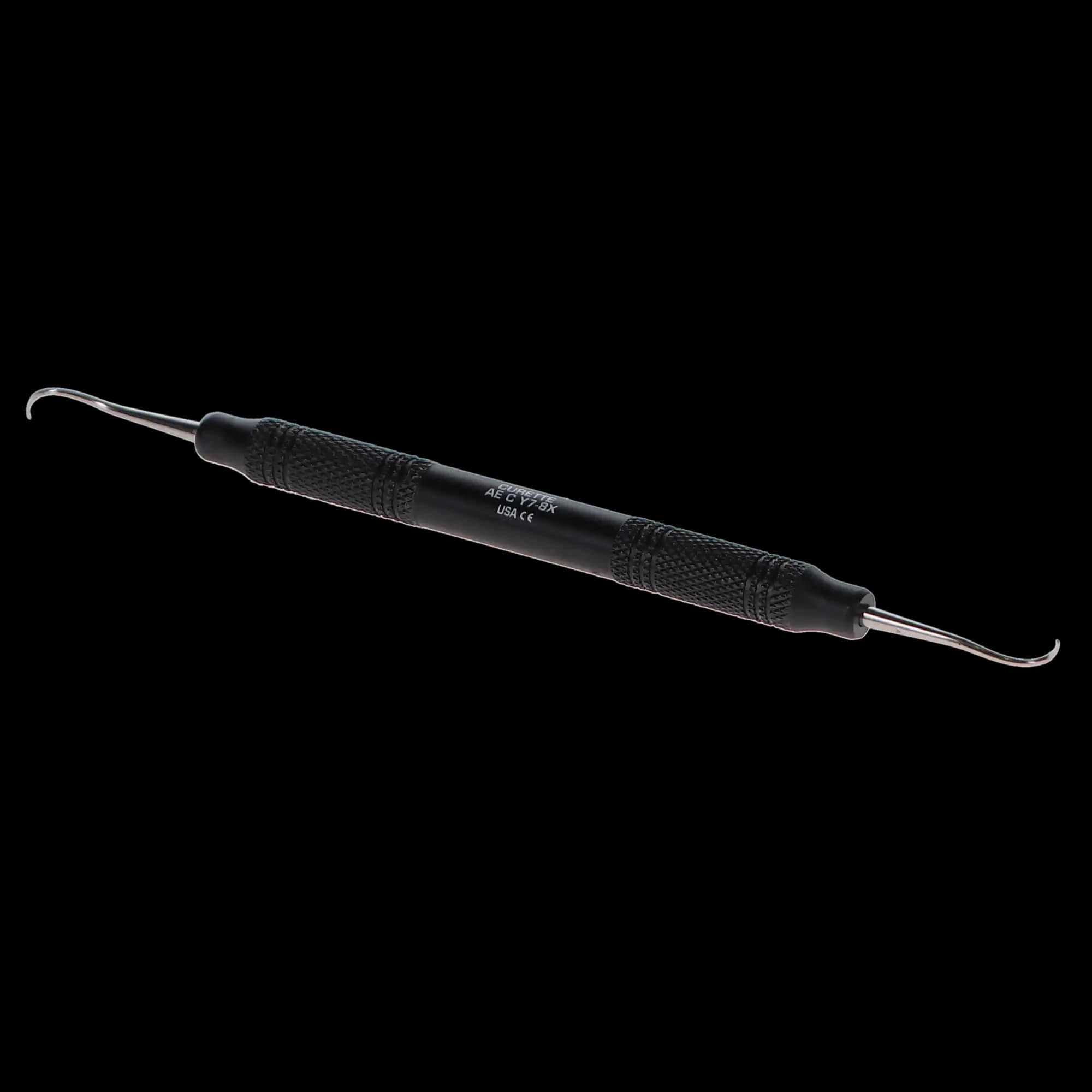 Universal Curette, Double-Ended, 7-8 Younger-Good, Small Curved Blade, EagleLite Resin Handle, Black, 1/Pk, AECY7-8X thumbnail 3