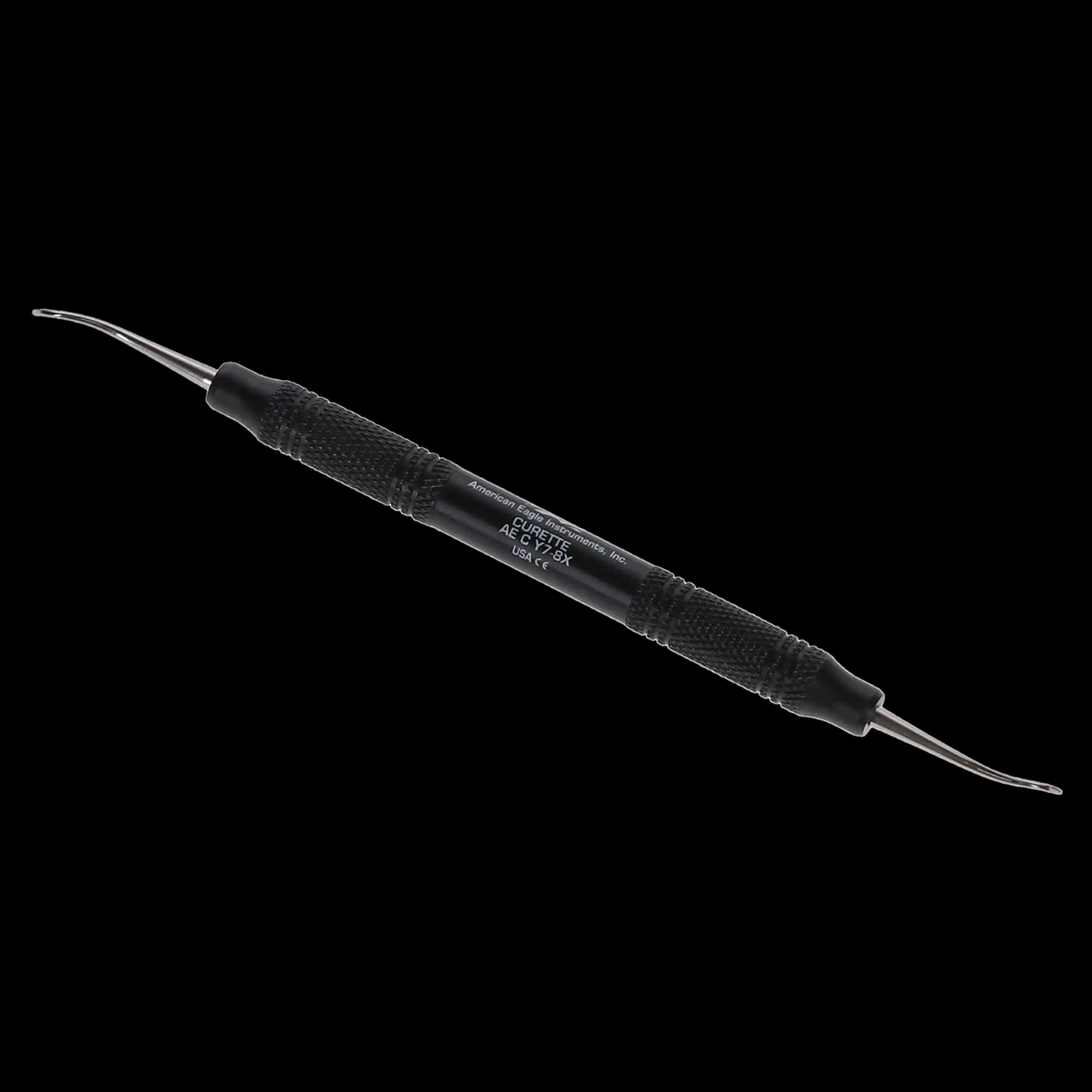 Universal Curette, Double-Ended, 7-8 Younger-Good, Small Curved Blade, EagleLite Resin Handle, Black, 1/Pk, AECY7-8X thumbnail 4
