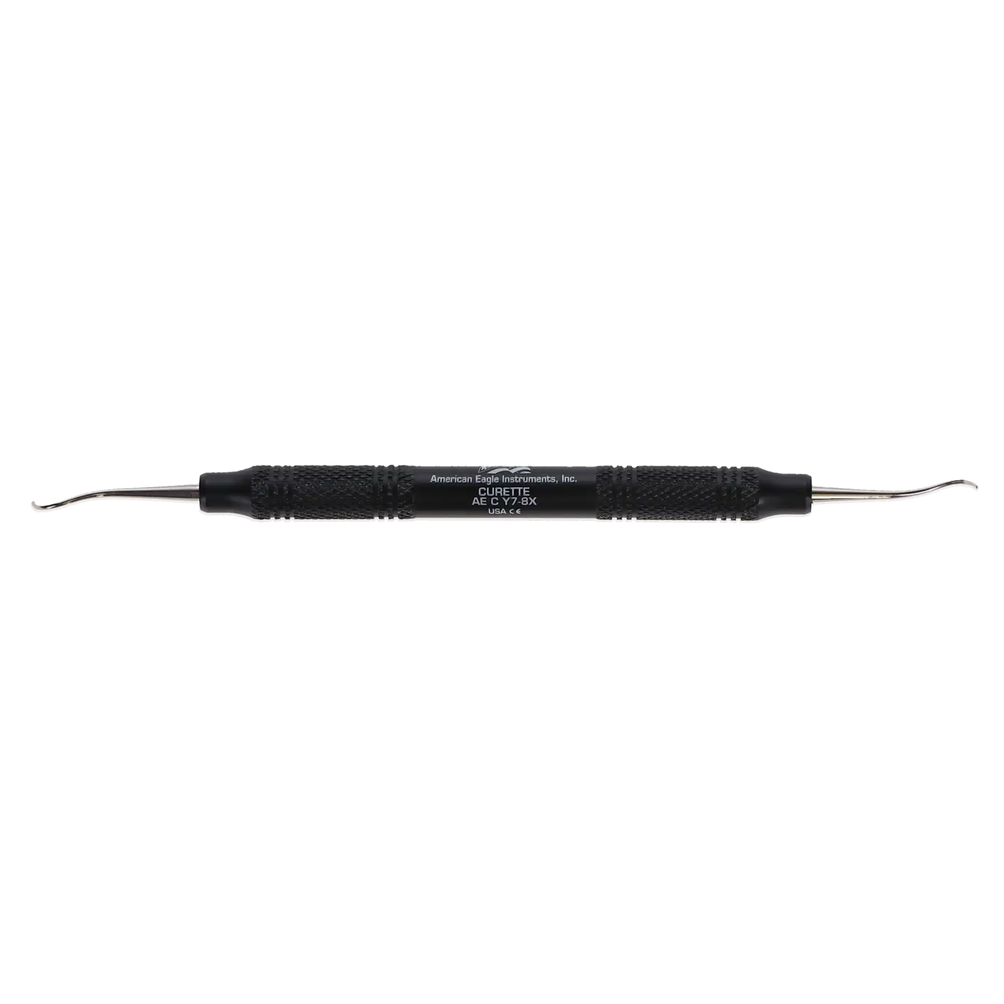 Universal Curette, Double-Ended, 7-8 Younger-Good, Small Curved Blade, EagleLite Resin Handle, Black, 1/Pk, AECY7-8X thumbnail 6