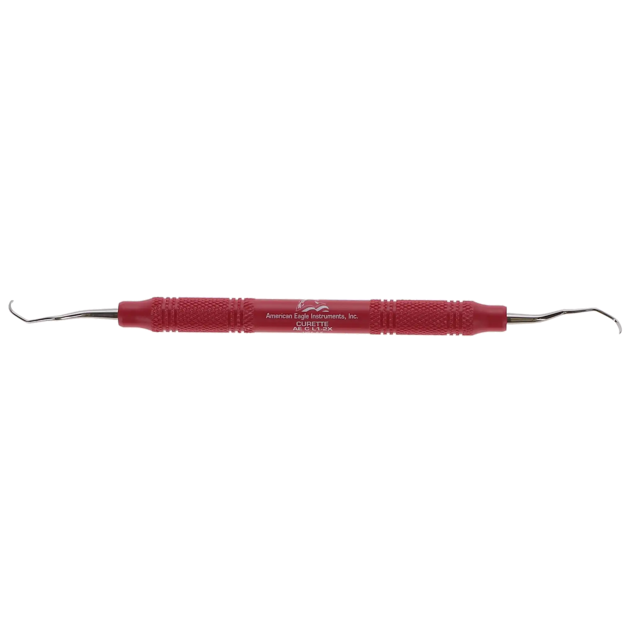 American Eagle Universal Curette, #1-2 Langer, Posterior Mesial/Distal, Double End, EagleLite Resin Handle, 3/8", Red, AECL1-2X, 1/Pk thumbnail 6