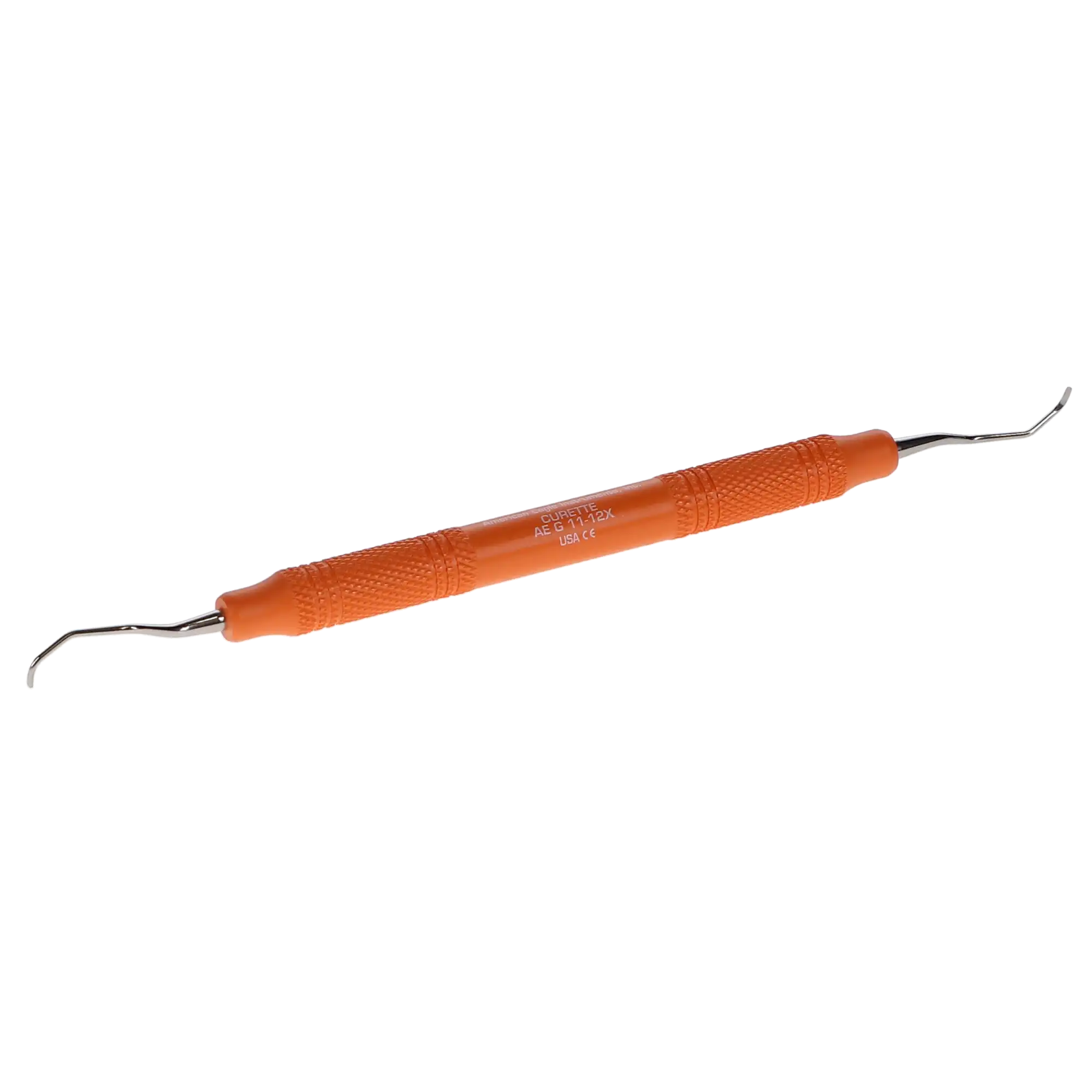 American Eagle Gracey Curette #11-12, Posterior Mesial, Double End, EagleLite Resin Handle, 3/8", Orange, AEG11-12X thumbnail 3