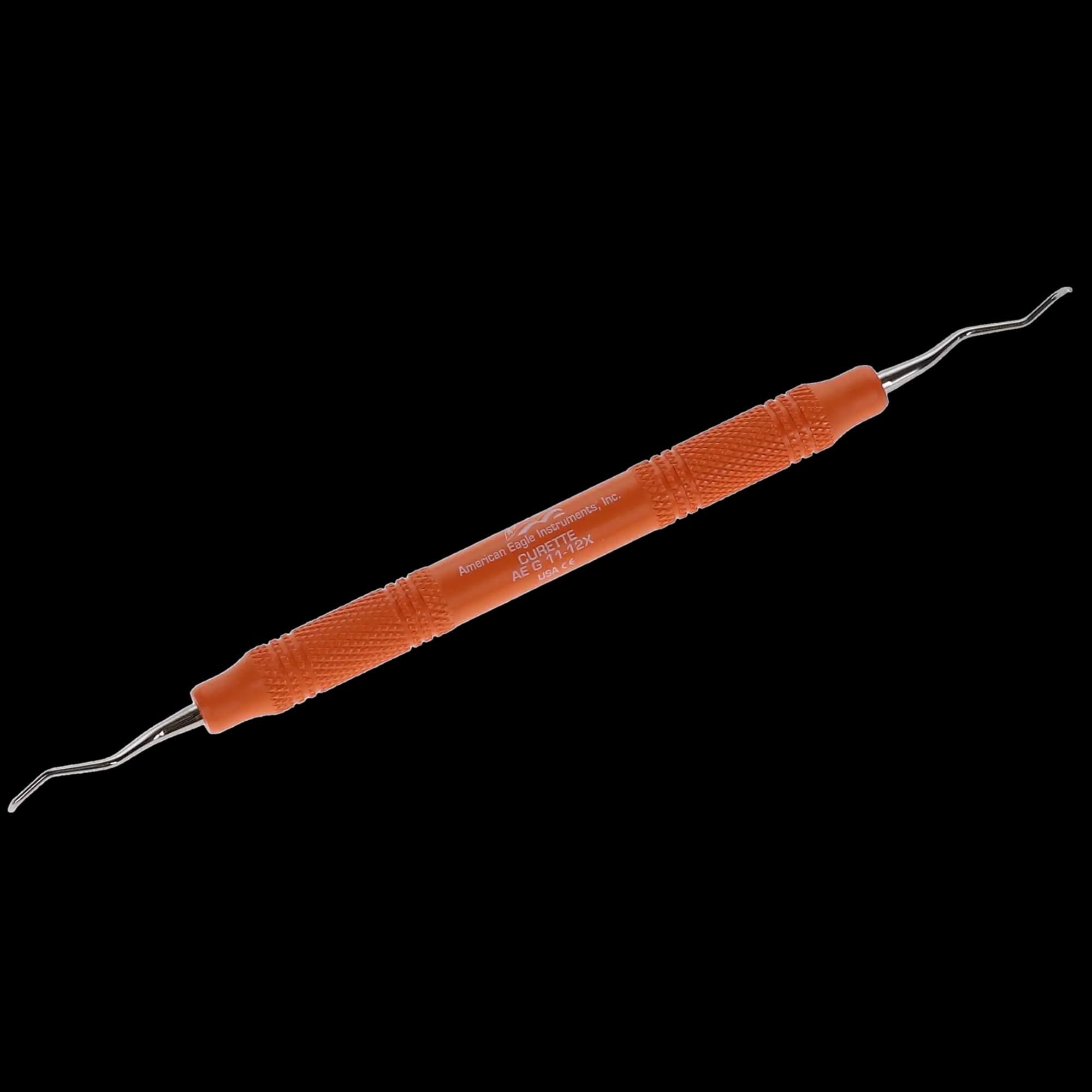 American Eagle Gracey Curette #11-12, Posterior Mesial, Double End, EagleLite Resin Handle, 3/8", Orange, AEG11-12X thumbnail 4