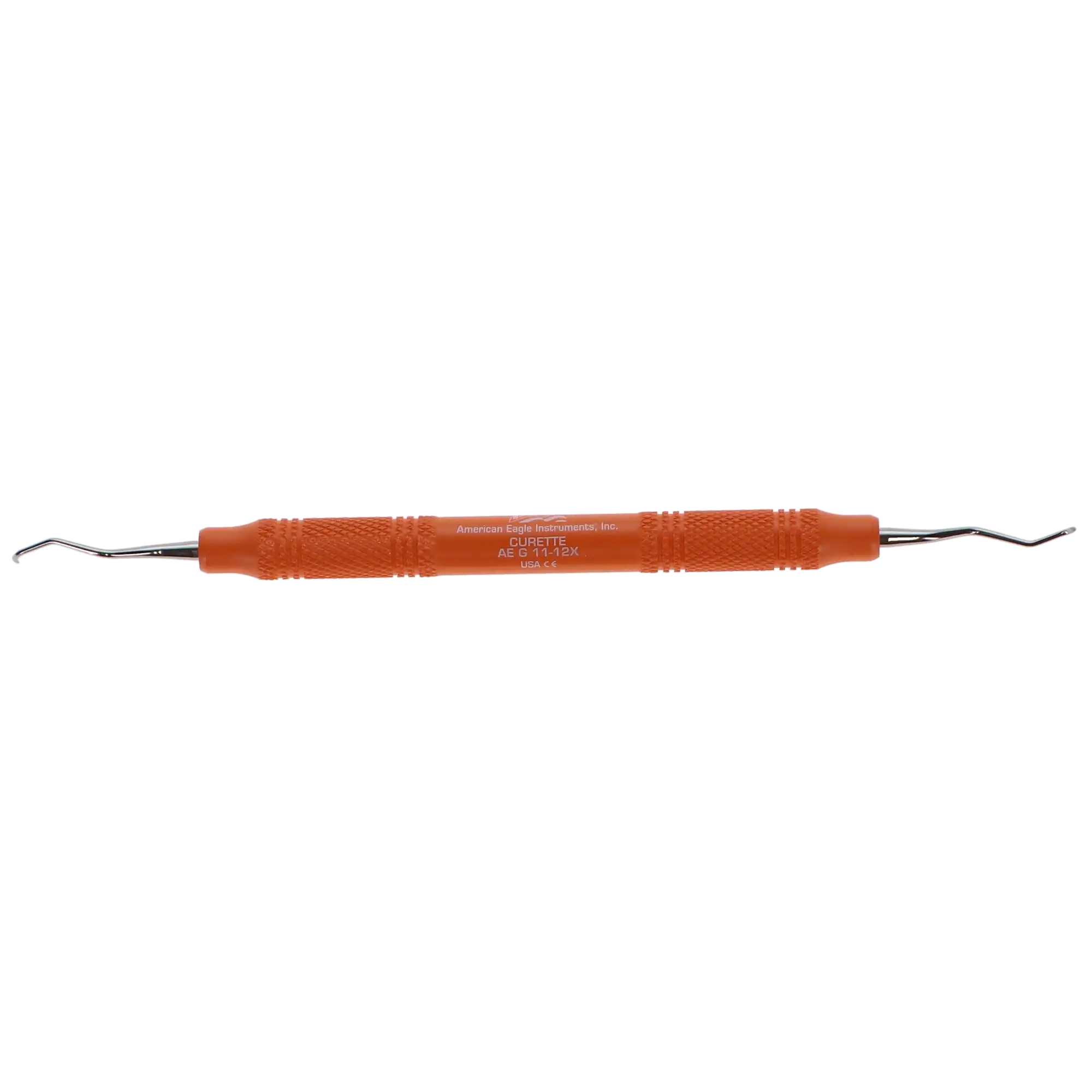 American Eagle Gracey Curette #11-12, Posterior Mesial, Double End, EagleLite Resin Handle, 3/8", Orange, AEG11-12X thumbnail 6