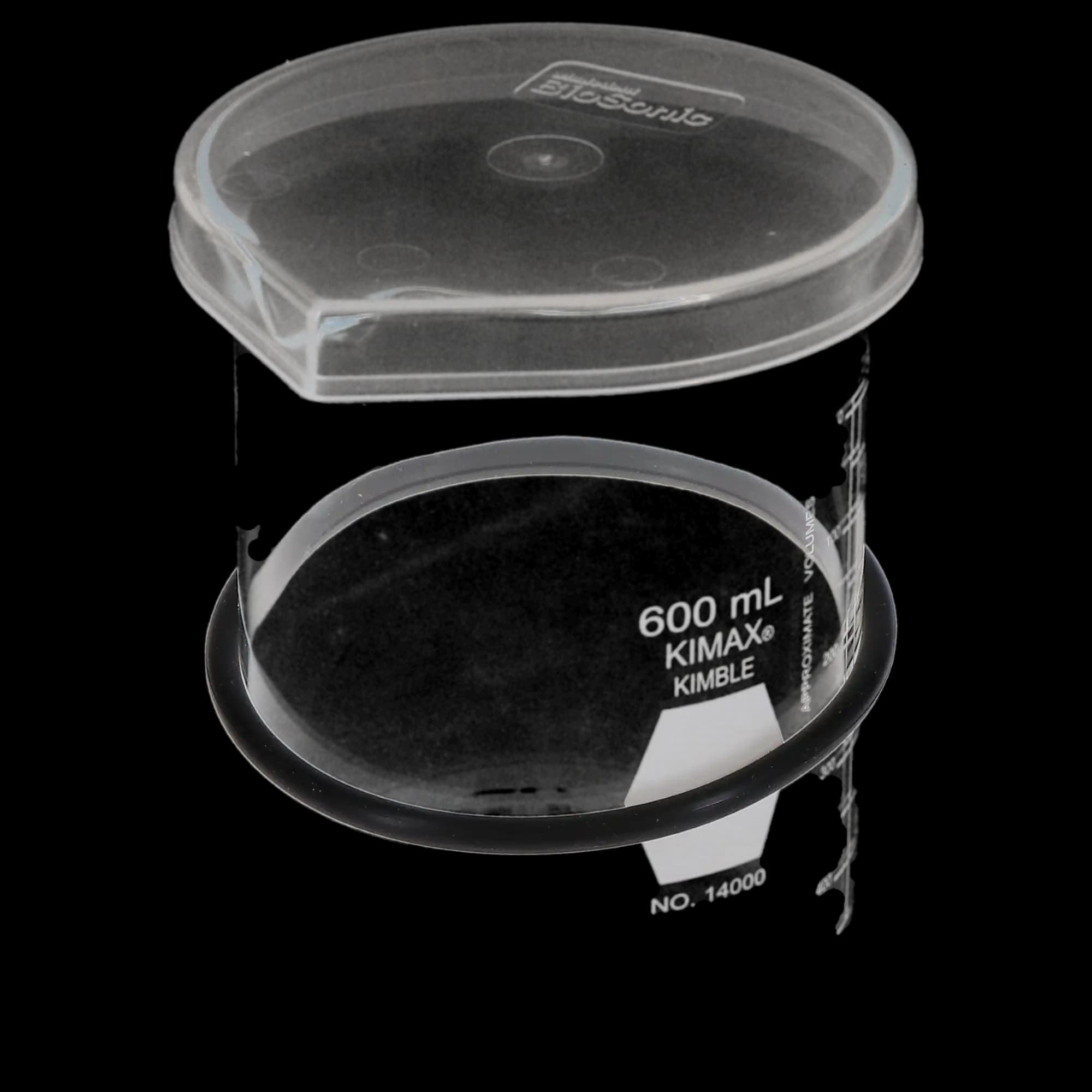 BioSonic Borosilicate Ultrasonic Cleaner Beaker, 600 ml, with Cover and Positioning Ring, UC-53 thumbnail 2