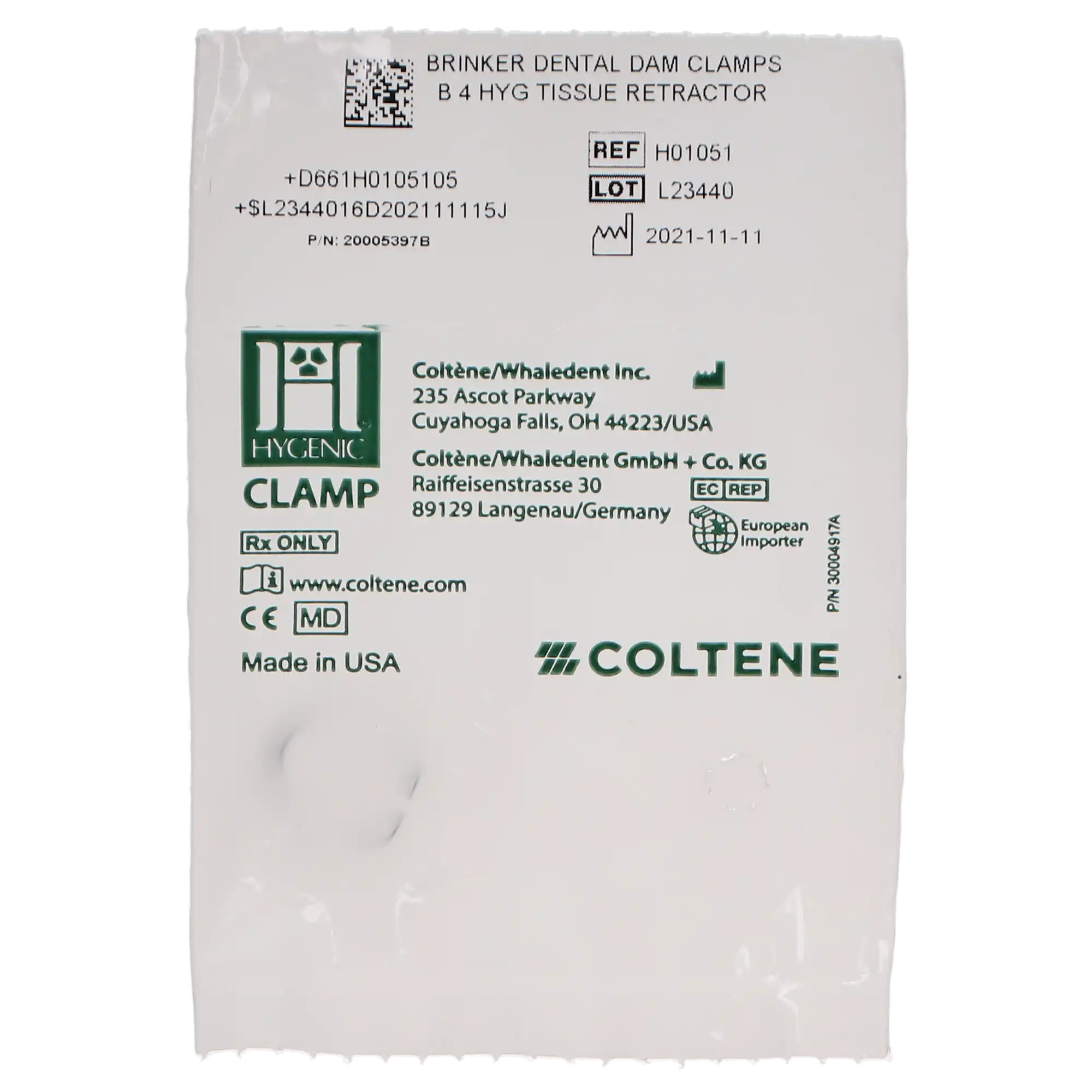 Hygenic Brinker Clamp B4, Bicuspid/Anterior Tissue Retractor, Wingless, Stainless Steel, H01051, 1/Pk thumbnail 4