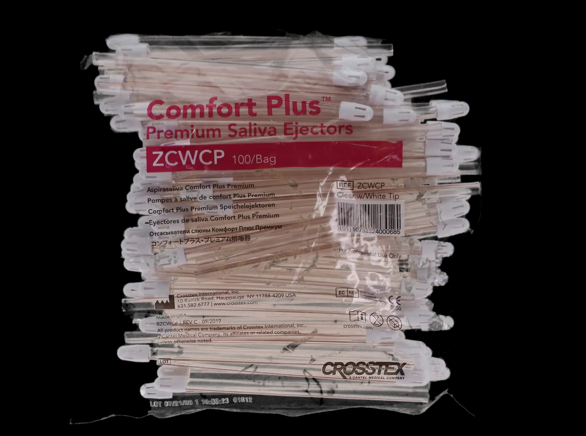 Comfort Plus Premium Saliva Ejectors, Clear Body with White Tip, Unscented, Latex-Free, 100/Bag, ZCWCP thumbnail 7