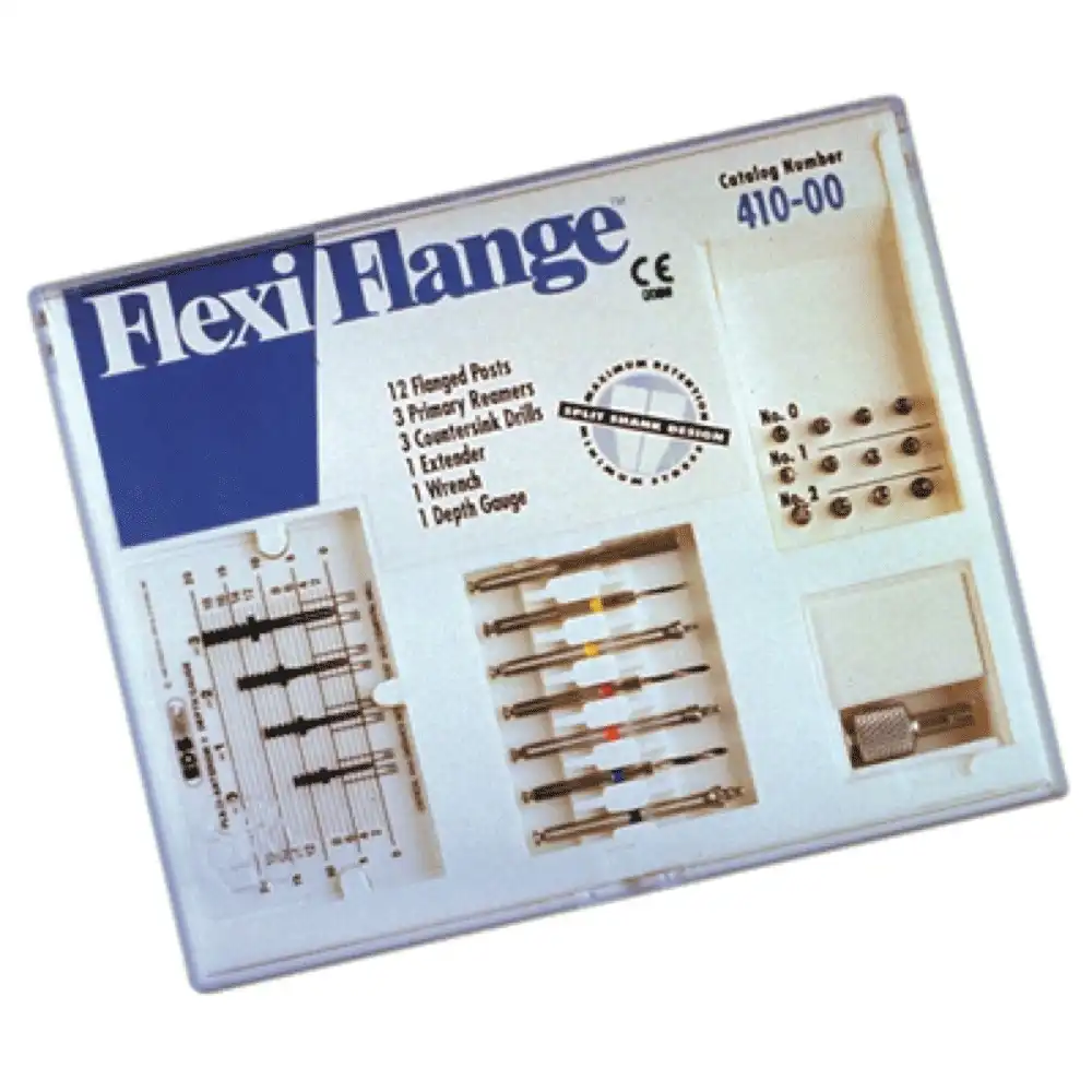 Flexi-Flange Post Titanium Refill Kit, Size 1 (Red), 10 Posts with Reamer and Countersink Drill, 435-01 thumbnail 5