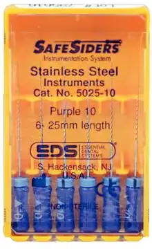 SafeSiders Endodontic Reamers, Stainless Steel, 25mm, .02 Taper, Size #10, Purple, 6/Pkg, 5025-10 thumbnail 8
