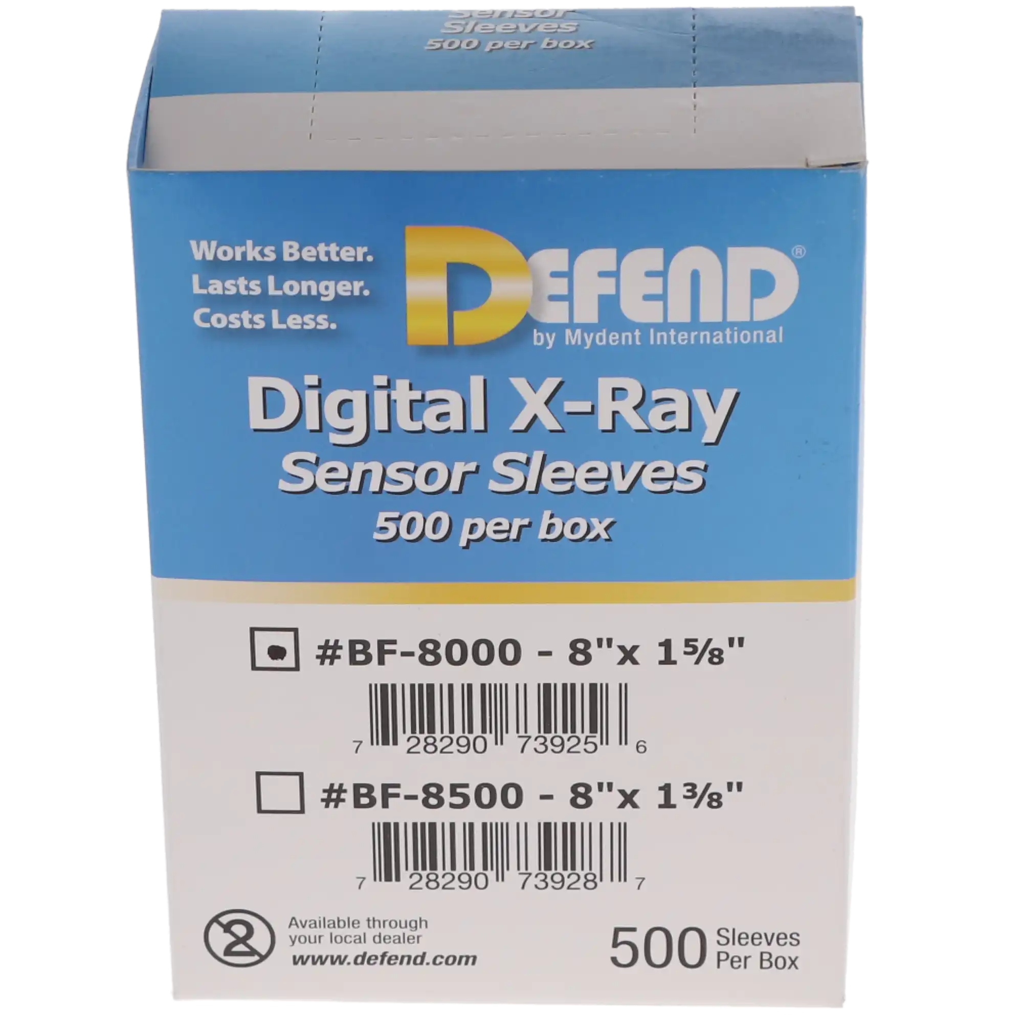 Defend Digital X-Ray Sensor Sleeves, Size 2, Clear, 1-5/8" x 8", 500/Box, BF-8000 thumbnail 4