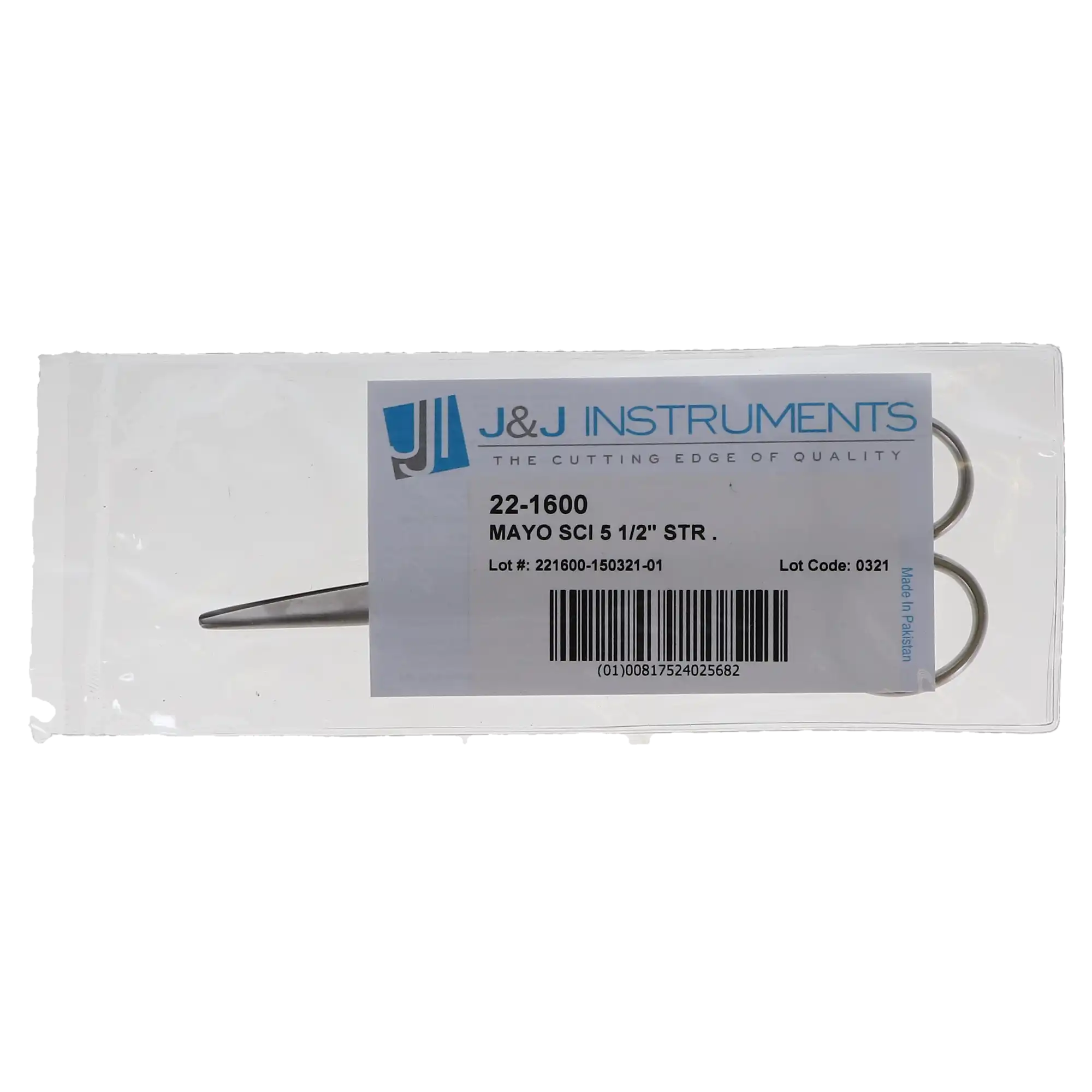 J&J Instruments Mayo Scissors, 5.5" Straight, Stainless Steel, 22-1600 thumbnail 4