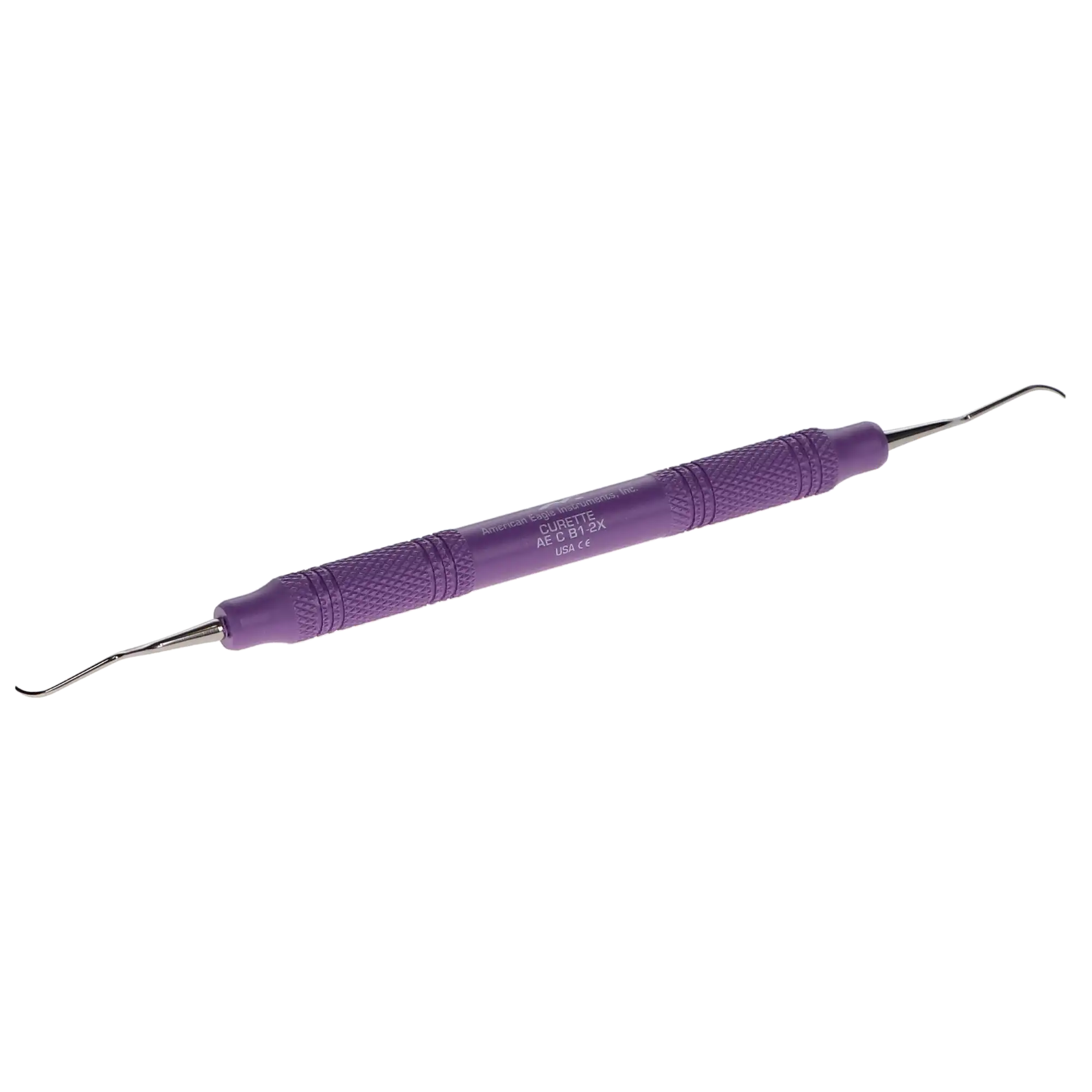 American Eagle Barnhart #1-2 Universal Curette, Narrow Blade Anterior, Double End, EagleLite Resin Handle, 3/8", Purple, AECB1-2X, 1/Pk thumbnail 3