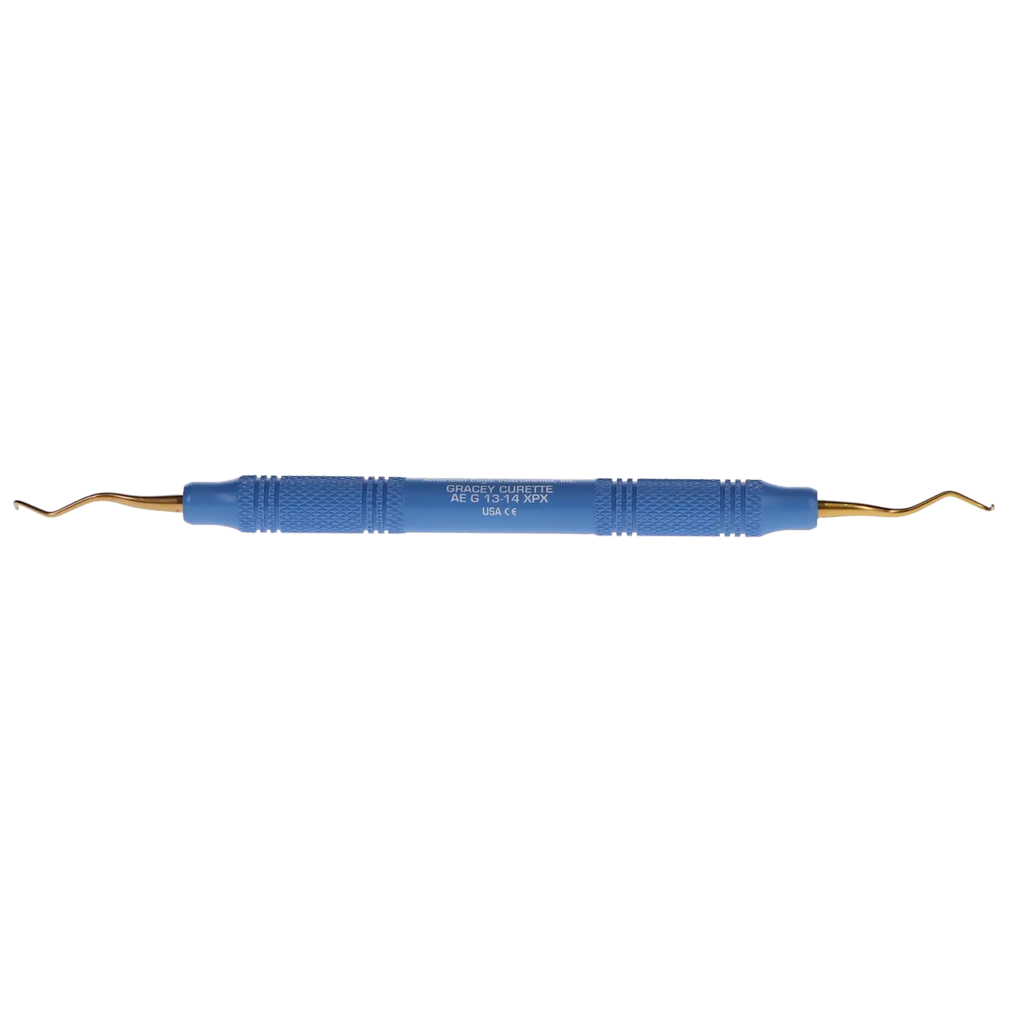 American Eagle Standard Gracey Curette, XP Sharpen-Free, #13-14, Posterior Distal, EagleLite Resin Handle, 3/8", Blue, 1/Pk, AEG13-14XPX thumbnail 8