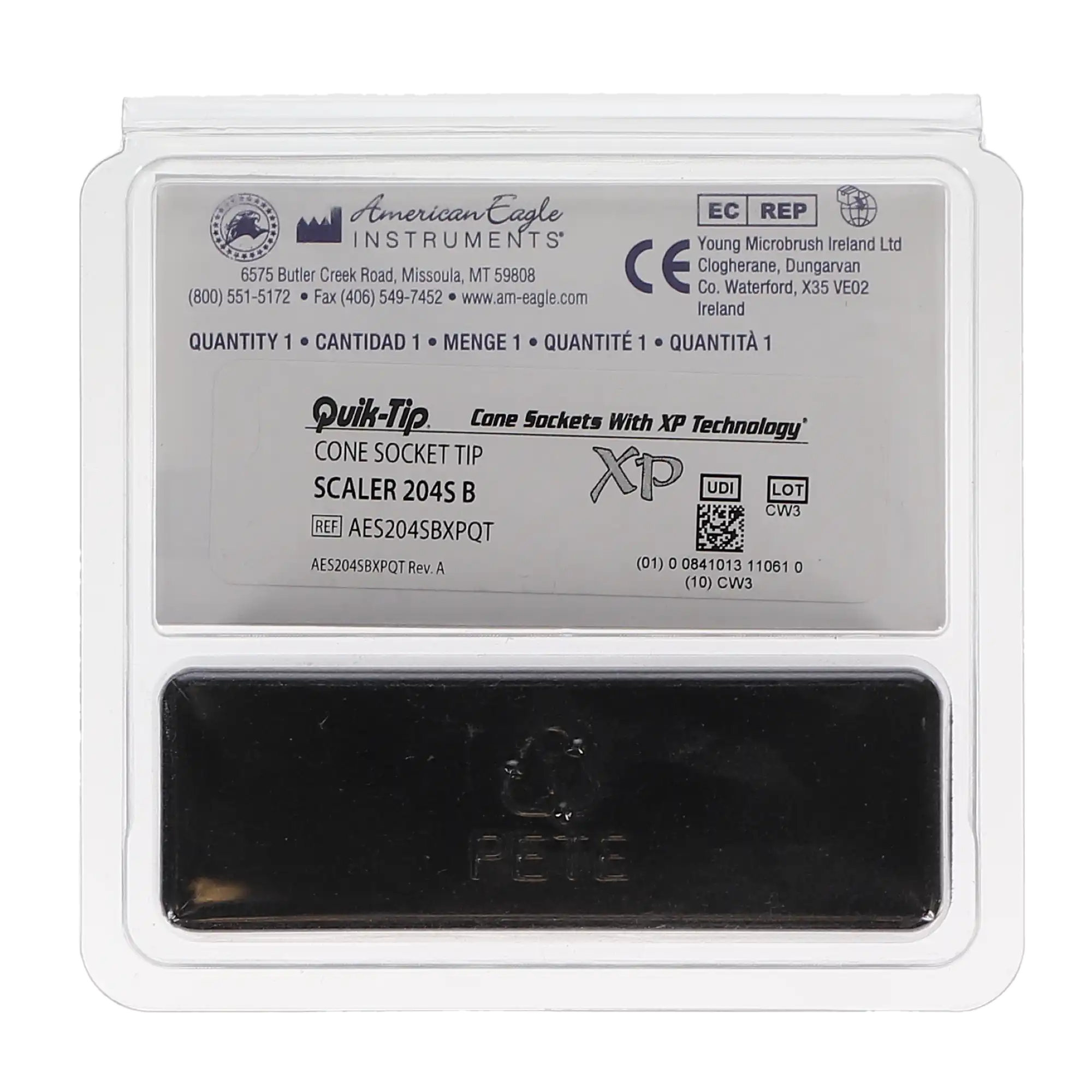 American Eagle Quik-Tip Sickle Scaler, XP, #204SB, Posterior, Cone Socket, Stainless Steel, 1/Pk, AES204SBXPQT thumbnail 4