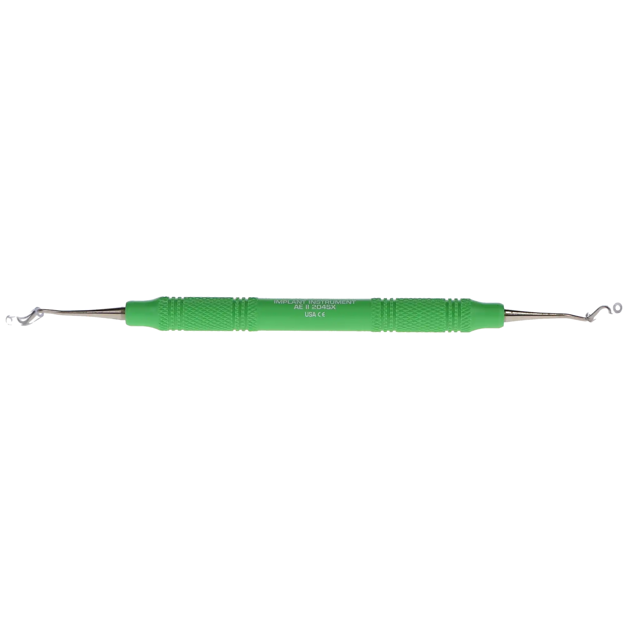 Titanium Implant Sickle Scaler, #204S, Posterior, Double-Ended, EagleLite Resin Handle, 3/8", Green, 1/Pk, AEII204SX thumbnail 3