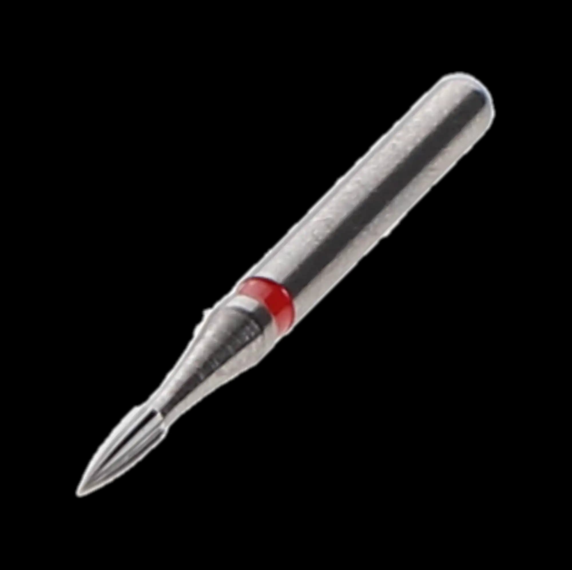 NTI 12-Fluted Trimming & Finishing Carbide Bur, FG, Mini Flame, #7901, 0.9 mm, Fine, Red, 5/Pk, H246-009 thumbnail 2