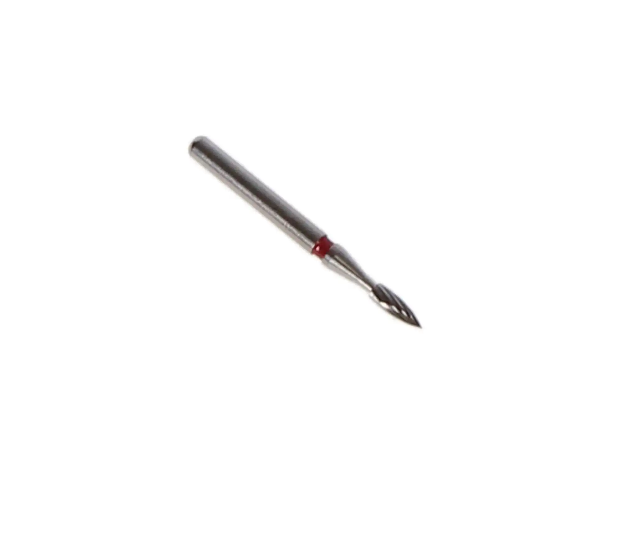 NTI 12-Fluted Trimming & Finishing Carbide Burs, FG, Flame, #7102, 1.2 mm, Red, 5/Pk, H46-012 thumbnail 2