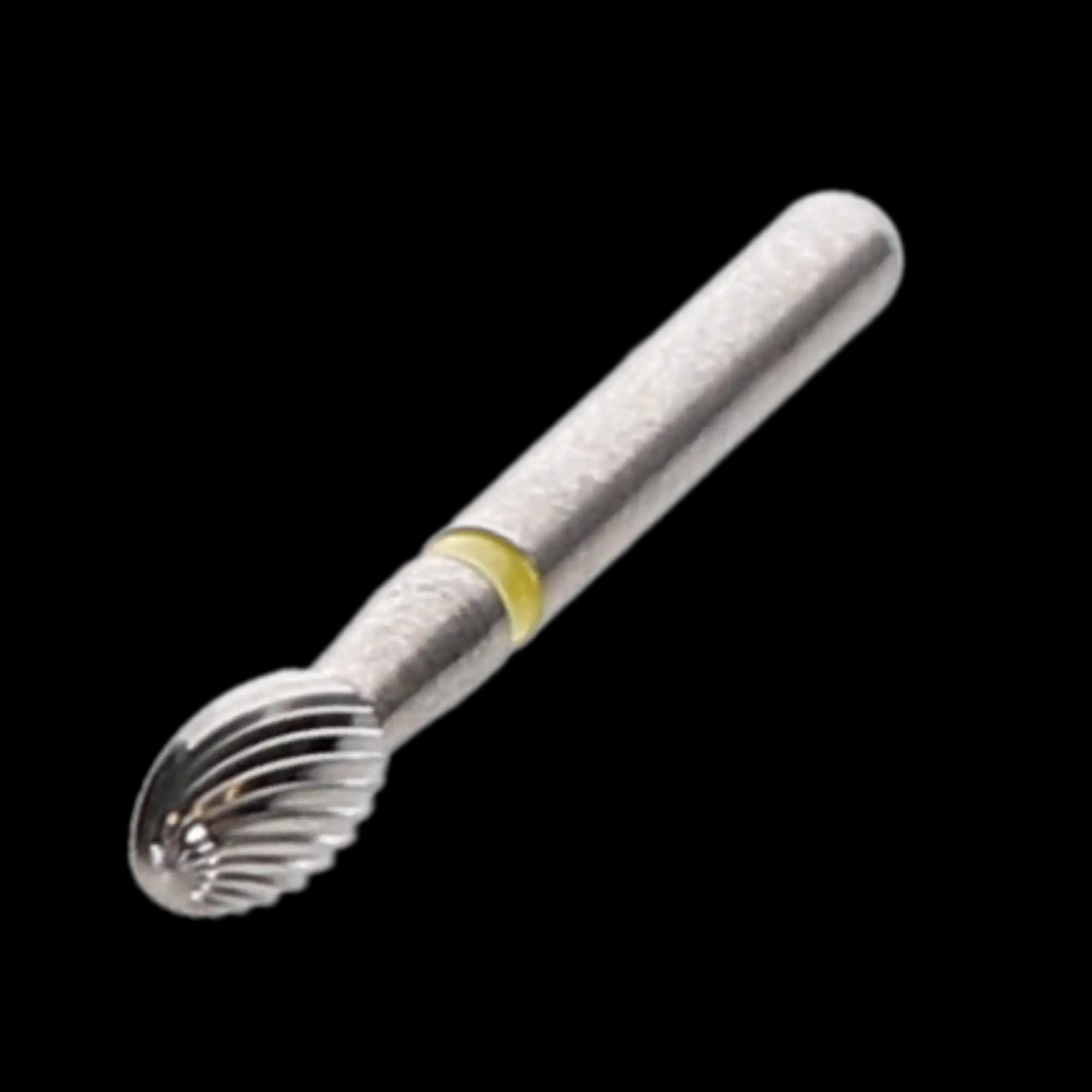 NTI 20-Fluted Trimming & Finishing Carbide Burs, FG, Football, #7408-F, 2.3 mm, Yellow, 5/Pk, H379-023F thumbnail 2