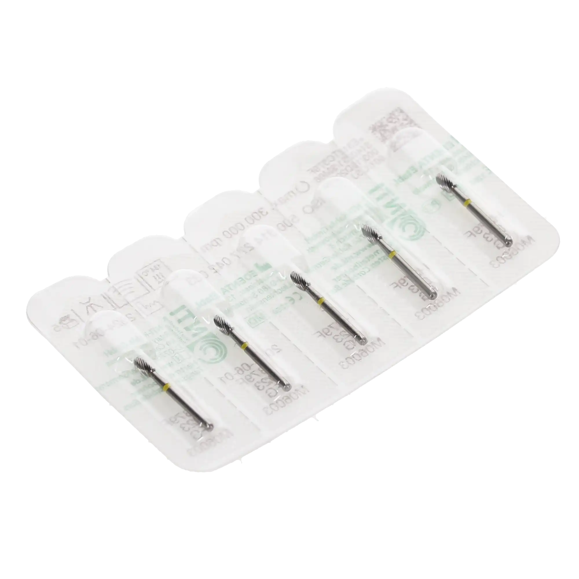 NTI 20-Fluted Trimming & Finishing Carbide Burs, FG, Football, #7408-F, 2.3 mm, Yellow, 5/Pk, H379-023F thumbnail 5