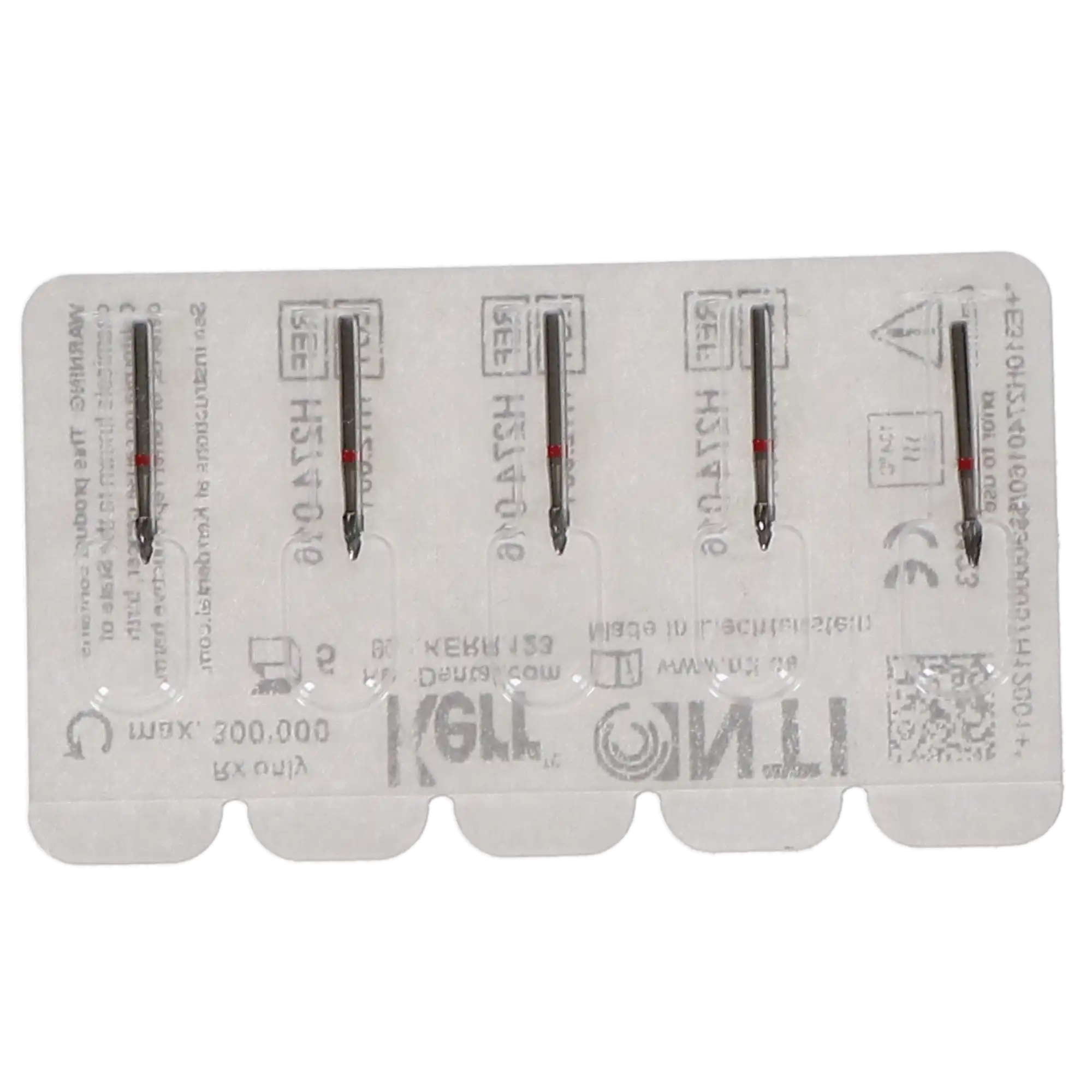 NTI 12-Fluted Trimming & Finishing Carbide Burs, FG, Pointed Football, #H274-016, 1.6 mm, Red, 5/Pk, H274-016 thumbnail 5