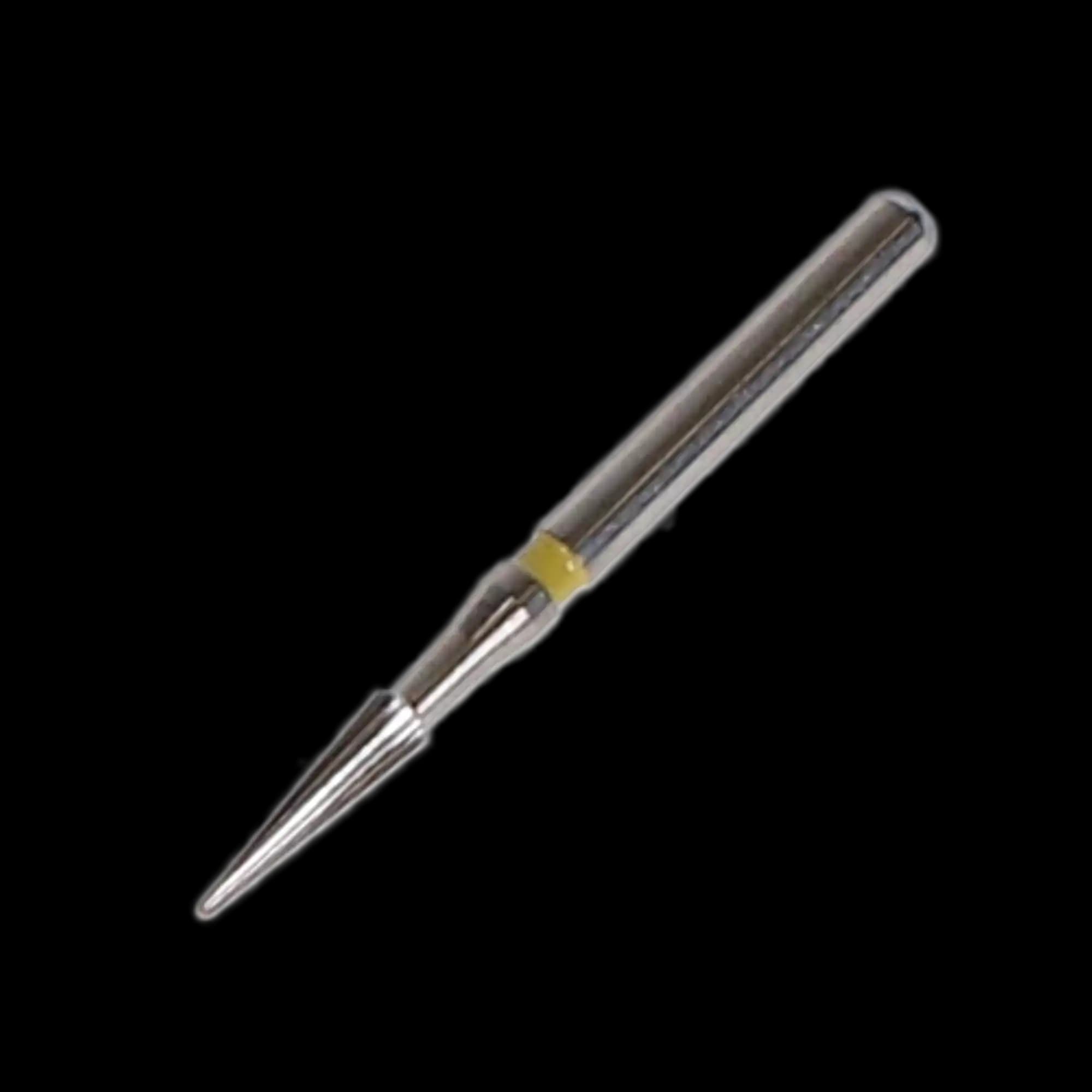 NTI TDF-6F Trimming & Finishing Carbide Bur, 16-Flute, Safe End, FG, 1.4 mm, Yellow, 5/Pk, H134-014F thumbnail 3