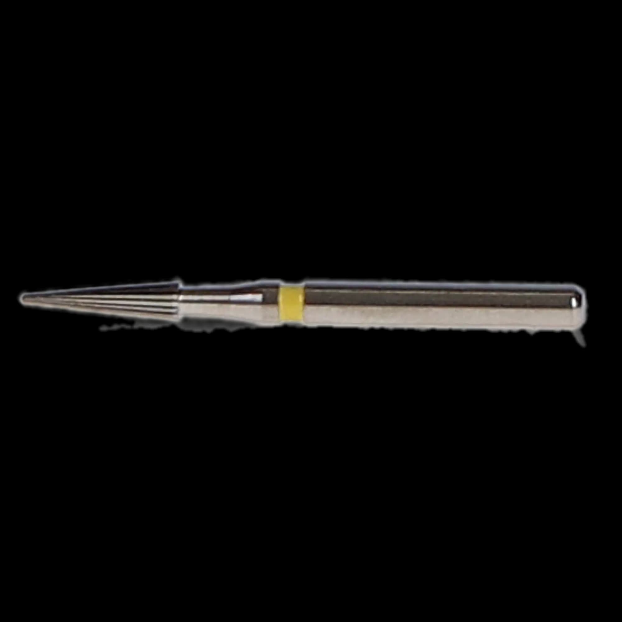 NTI TDF-6F Trimming & Finishing Carbide Bur, 16-Flute, Safe End, FG, 1.4 mm, Yellow, 5/Pk, H134-014F thumbnail 6