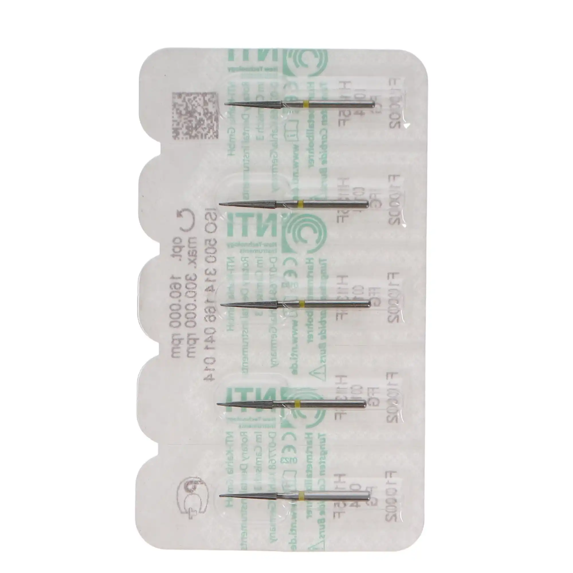 NTI 16-Fluted Trimming & Finishing Carbide Burs, FG, Safe End, TDF-9F, 1.4 mm, Yellow, 5/Pk, H135-014F thumbnail 6
