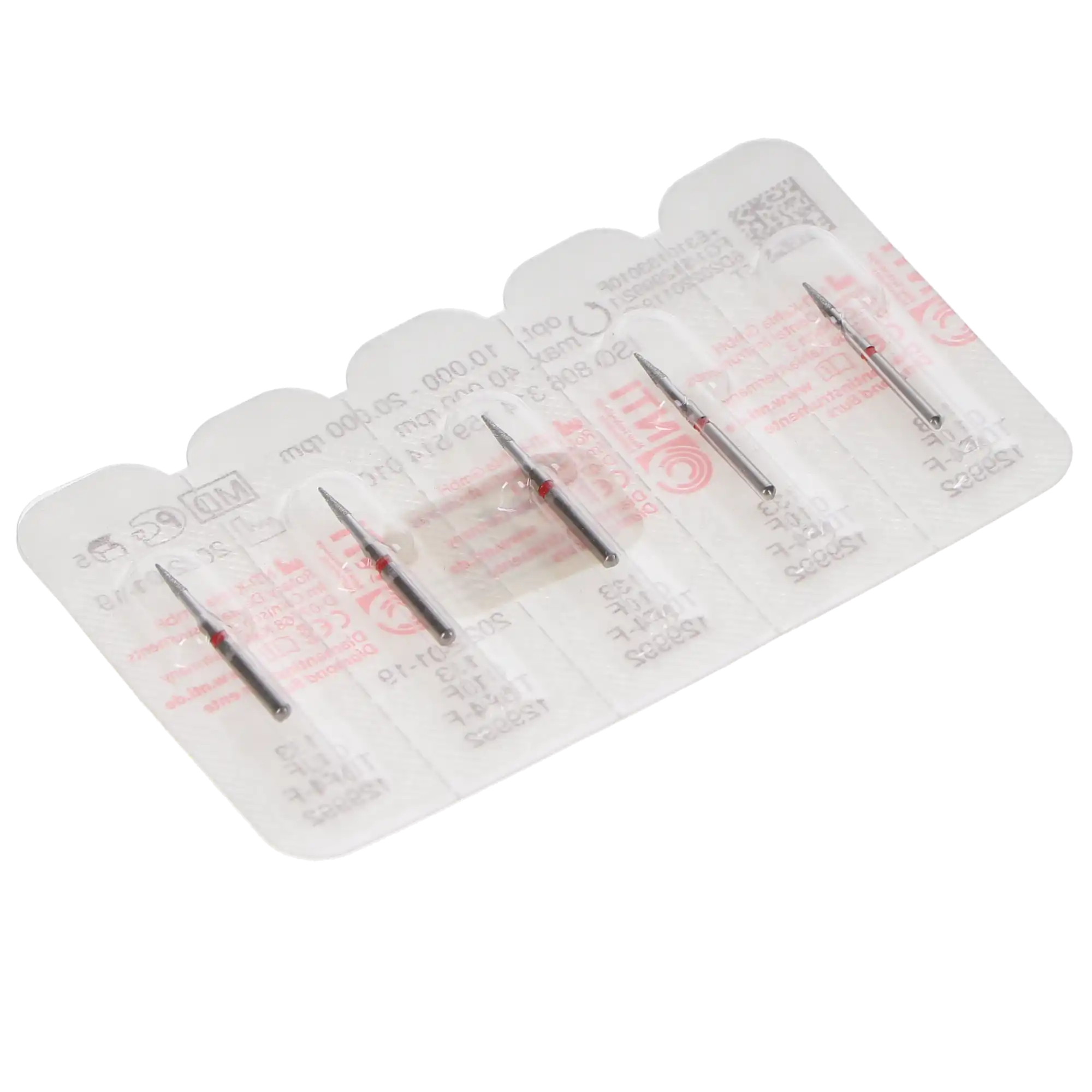 NTI TDF Series Diamond Bur, FG, TDF4, #F133-010, Fine, Red, 1.0 mm Head, 4.0 mm Length, 5/Pk thumbnail 5